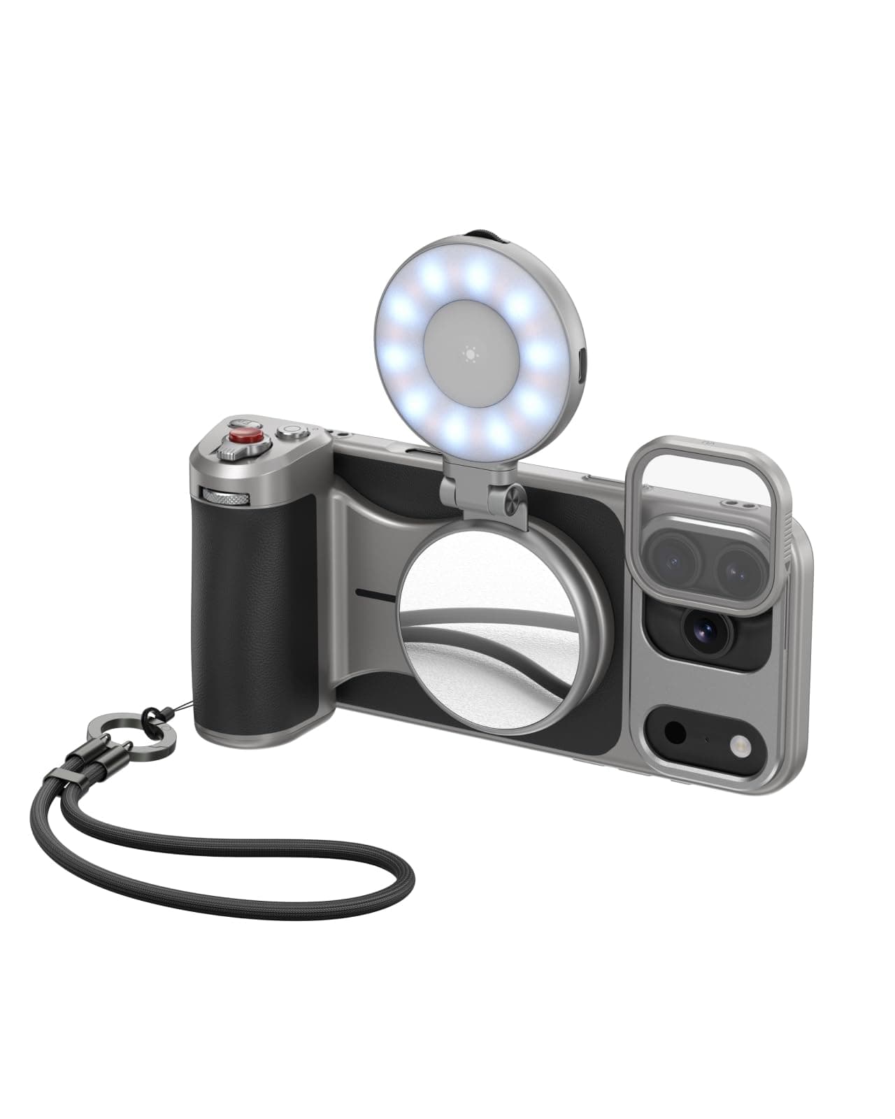 TELESIN Master Grip Kit for iPhone 17 Pro Max, Magnetic Phone Camera Grip with C03 Selfie Light+ UV Filters, Creator Kit Built-in 3200mAh Battery Wireless Charging - Cooling Graphene Case, Handle Grip