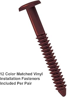 15 Inch x 55 Inch Standard Louver Exterior Vinyl Window Shutters, Burgundy (Pair)