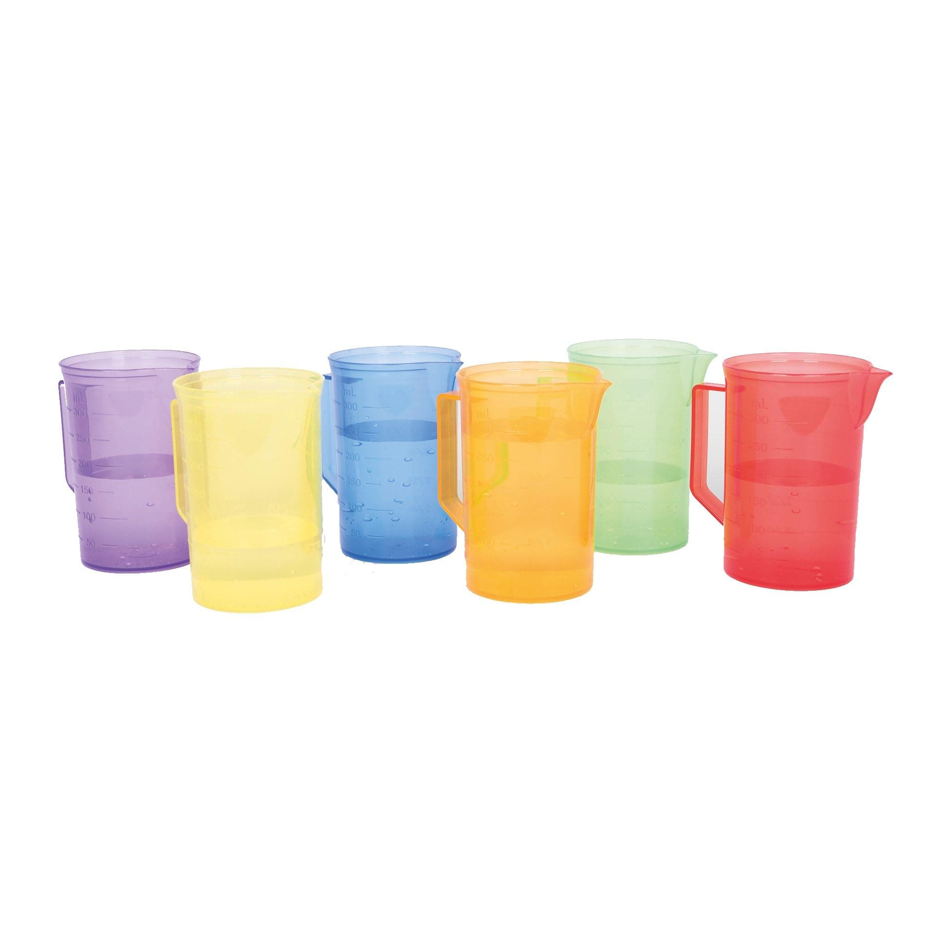 TickiT 73103 Translucent Colour Jug Set, 77 mm Dia, 6 Pieces, Translucent