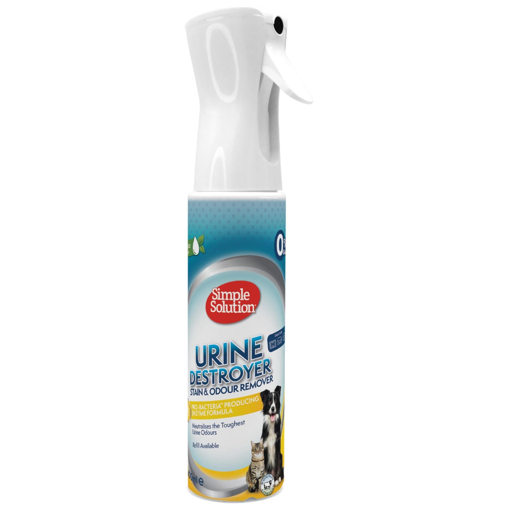 Simple Solution New Spray Technology Urine Destroyer, Pet Stain and Odour Remover with Pro-bacteria Cleaning Power - 400ml