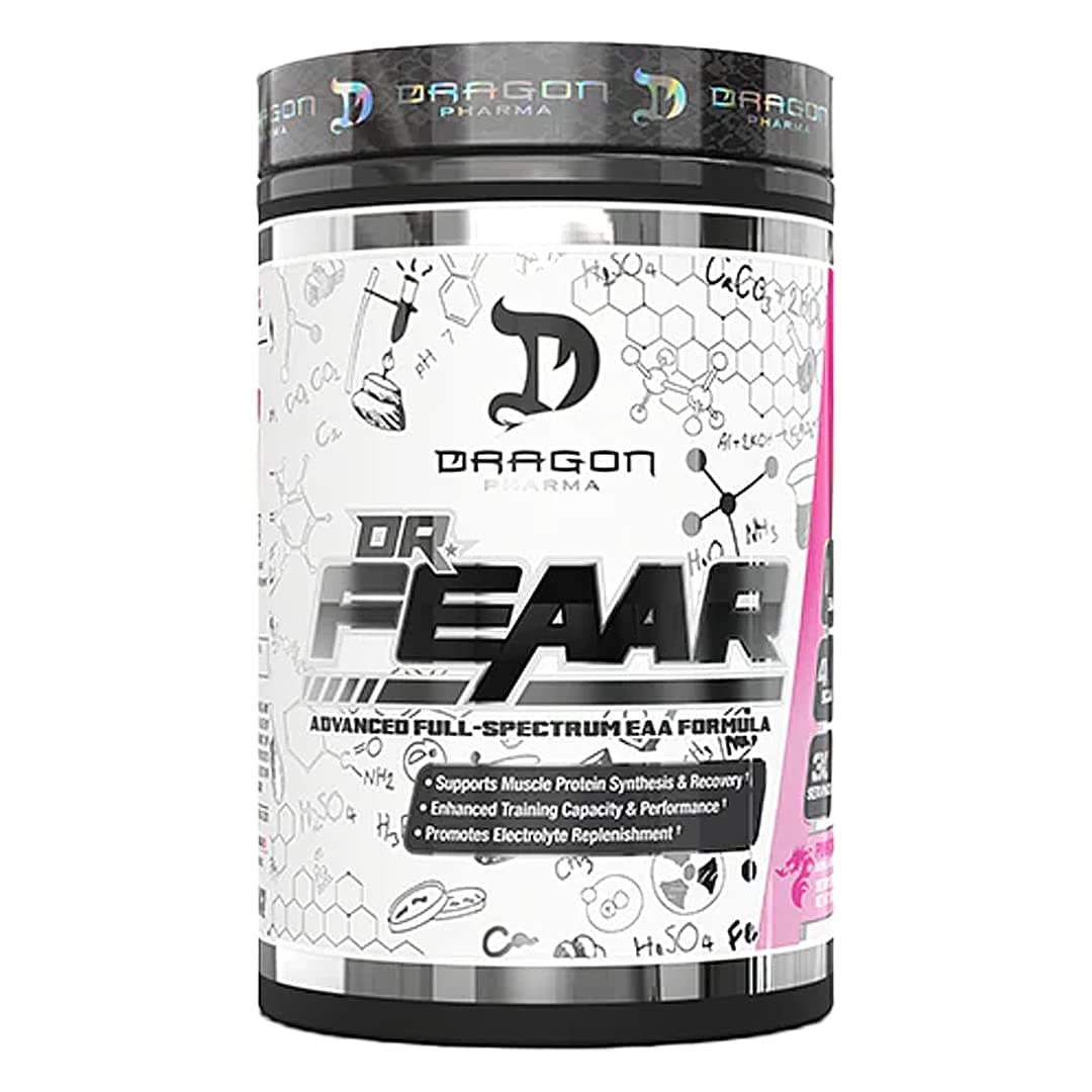 DRAGON PHARMA Dr. FEAAR® Advanced Full-Spectrum EAA Matrix, Supports Muscle Protein Synthesis and Recovery, Enhanced Training Capacity (30 Servings, Pink Dragon)