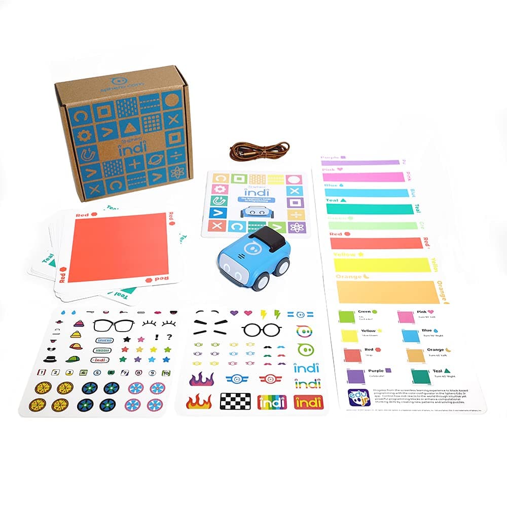 Sphero Indi Home Learning Kit - Screenless Coding Robot for Ages 4+ - Build Mazes, Learn Computational Thinking - Problem Solving Like an Engineer - Educational STEM Toy for Creative Minds