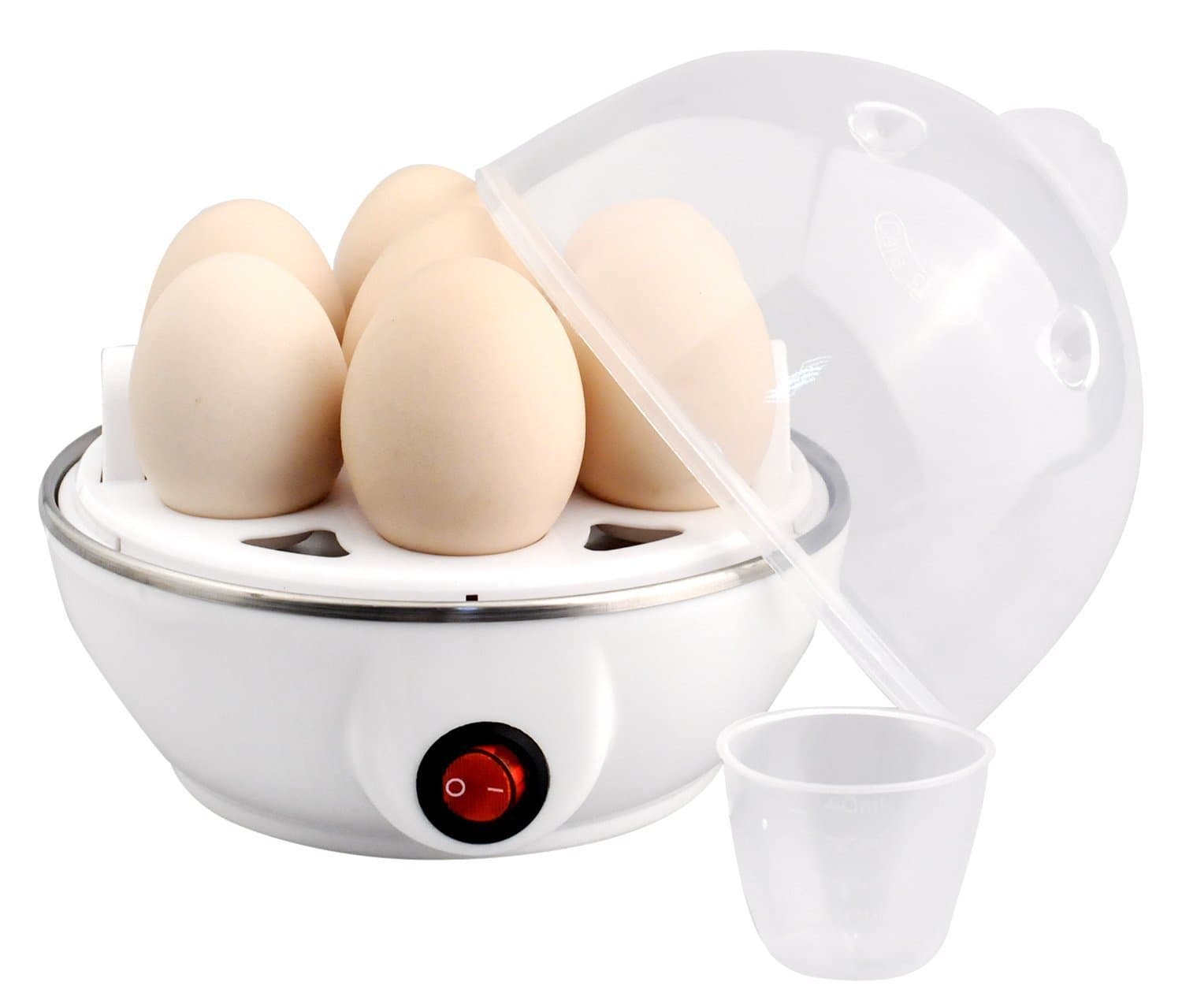 Electric Egg Cooker Steamer Egg Boiler 7 Eggs Capacity With Measuring Cup