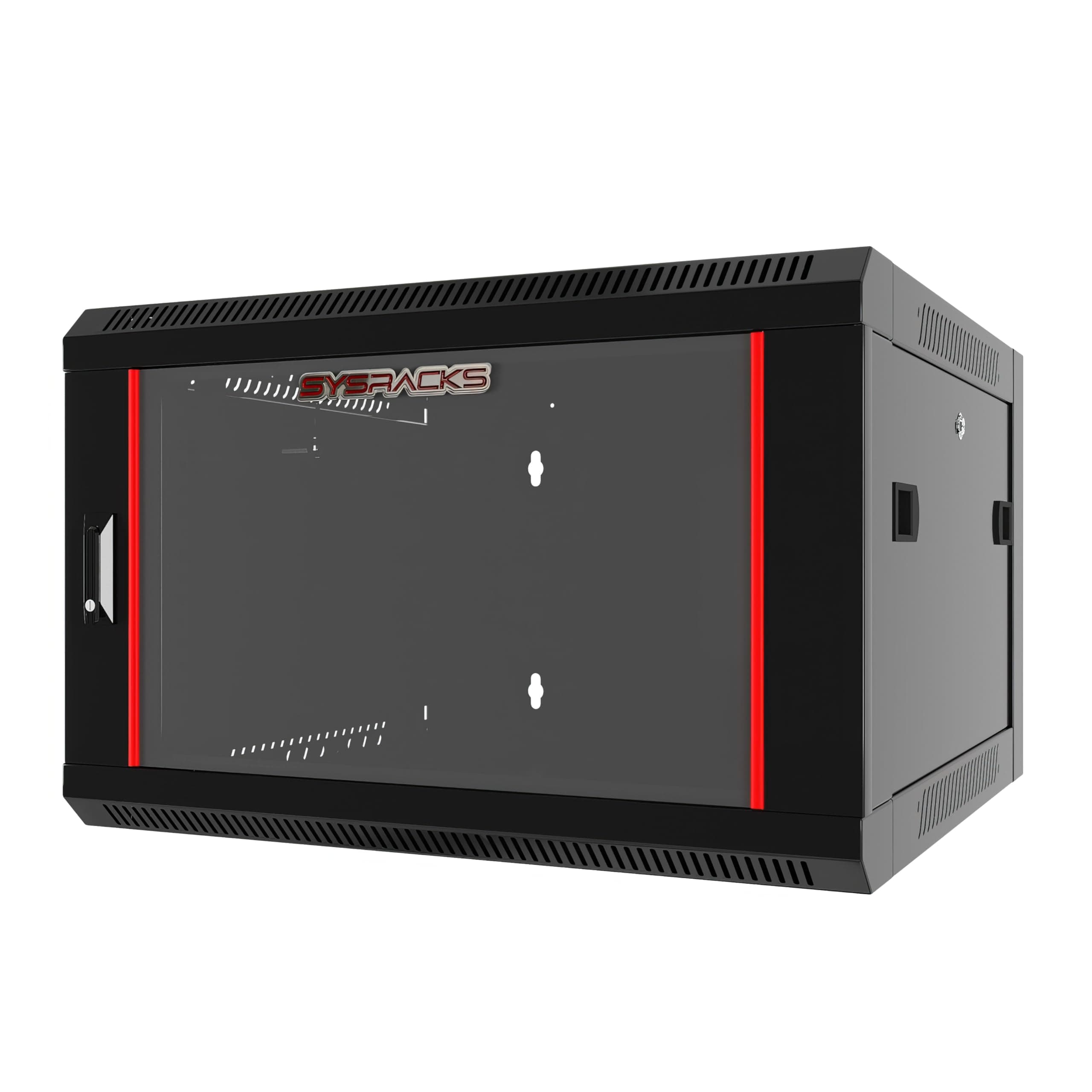- Sysracks 6U Wall Mount Server Rack Cabinet, 19” Network Enclosure, 24” Deep, Locking Glass Door, Custom-Ready IT Rack