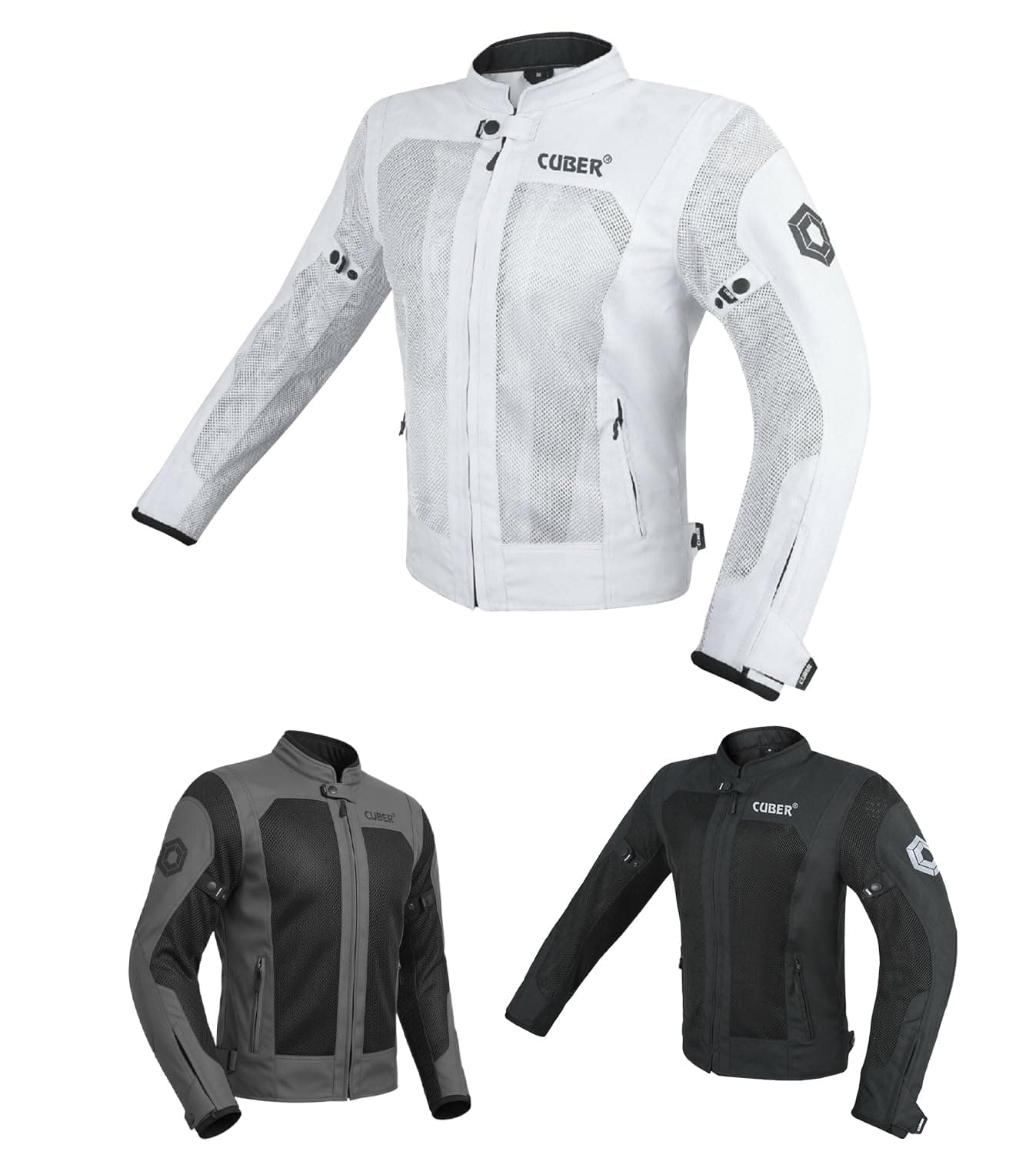 CUBER MOTORCYCLE BREATHABLE MESH JACKET MENS WITH CE ARMOR BIKERS RACING GEAR, SUMMER MOTORBIKE PROTECTIVE JACKET