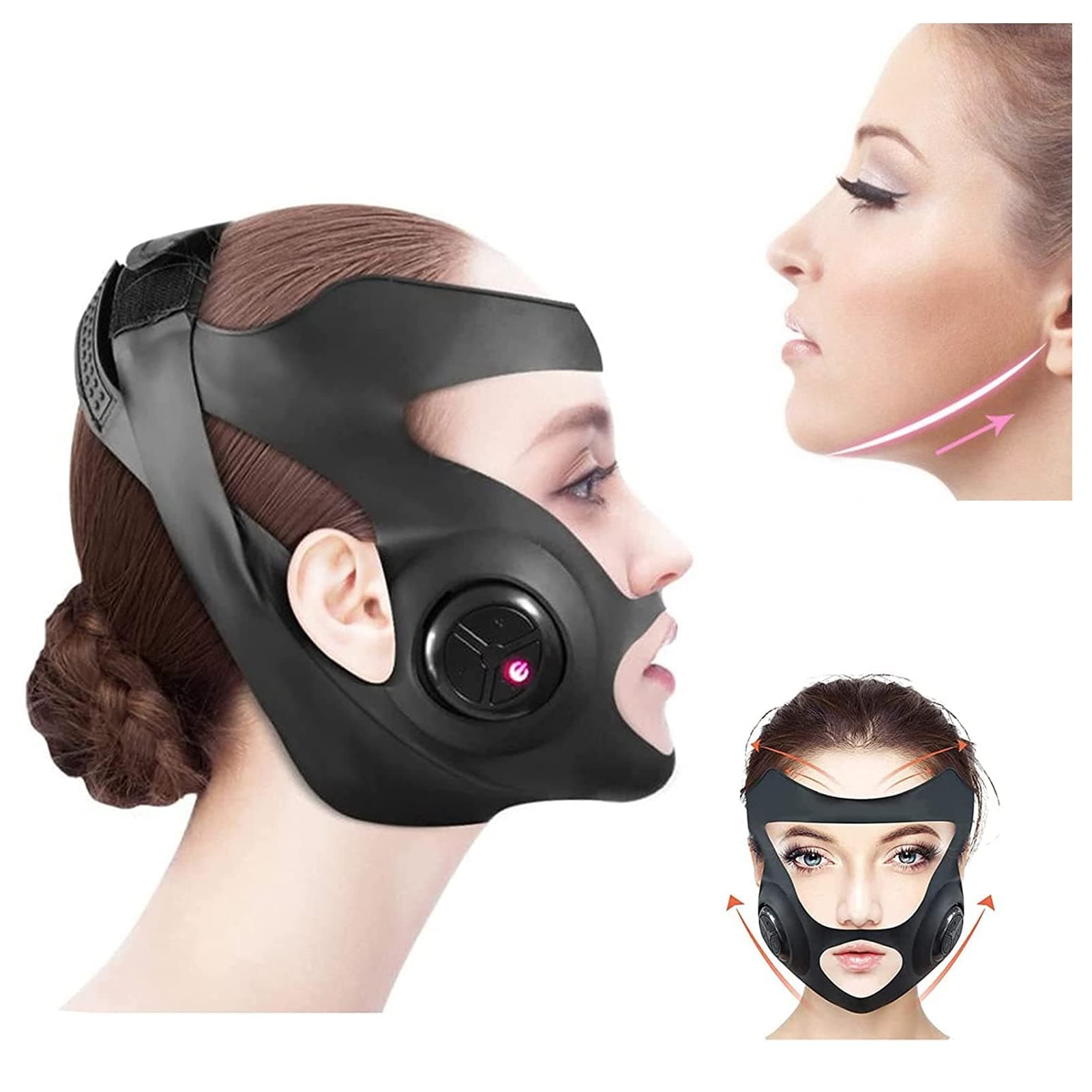 MAKINGTEC V-Face Massager, 3 Massage Modes, V Face Lifting Machine, Microcurrent Facial Massager Device, Facial Chin Lift, USB Charged Black