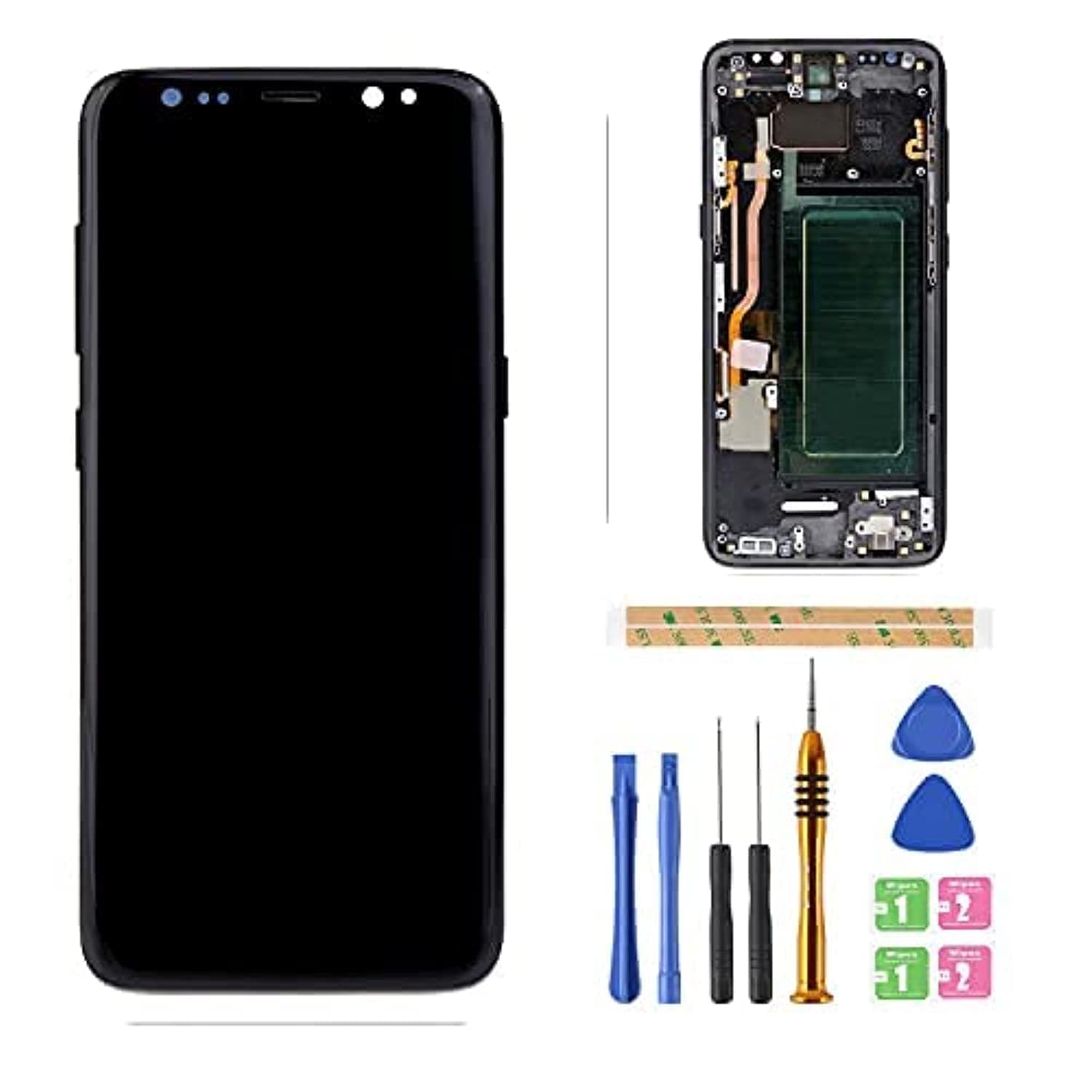 Amoled LCD Digitizer Screen Touch Assembly Replacement LCD Display for Samsung Galaxy S8 G950 G950A G950F G950P G950R4 T U V W 5.8inch by BITANR