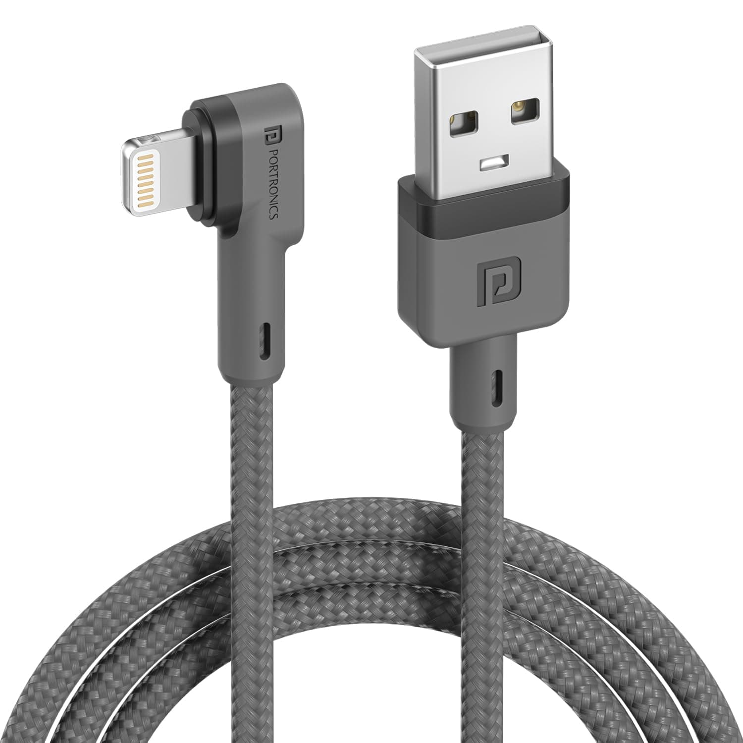Konnect L 1.2M Fast Charging 3A 8 Pin USB Cable with Charge & Sync Function for iPhone, iPad (Grey)