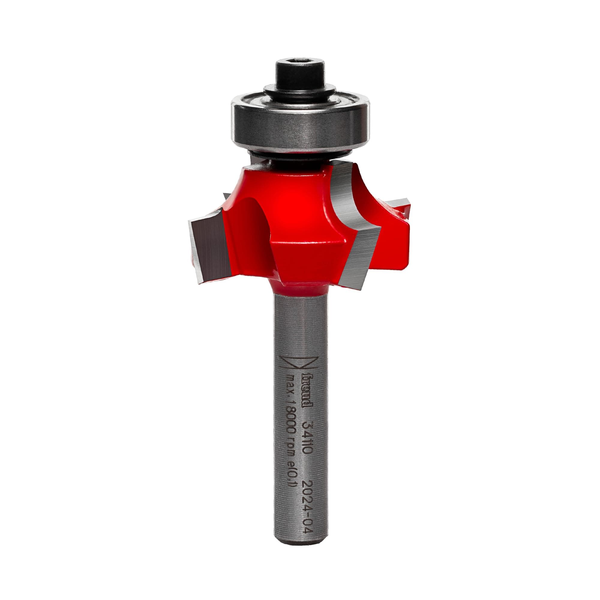 Quadra-Cut Radius Rounding Over Bit with Perma-Shield Coating for Flawless Finish - 4 Cutters, 1/4" Shank Dia., 1/4" Radius, 2-3/16" Length - 34-110