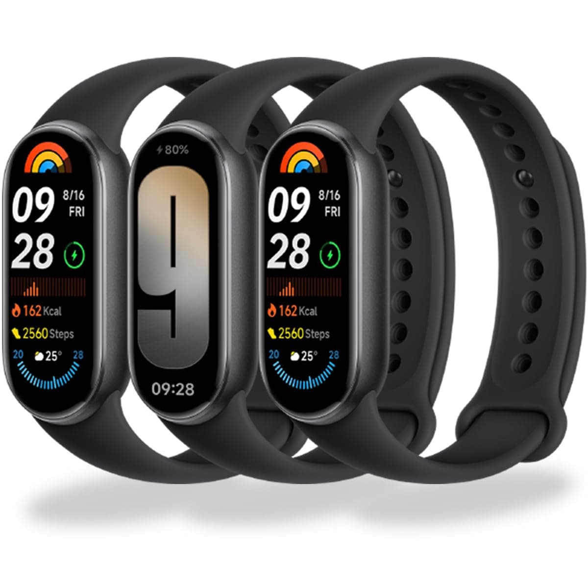 2-8 Pack Replacement Bands for Xiaomi Mi Band 10/9/8, Soft Sporty Straps, Adjustable Breathable Bands, Quick Release