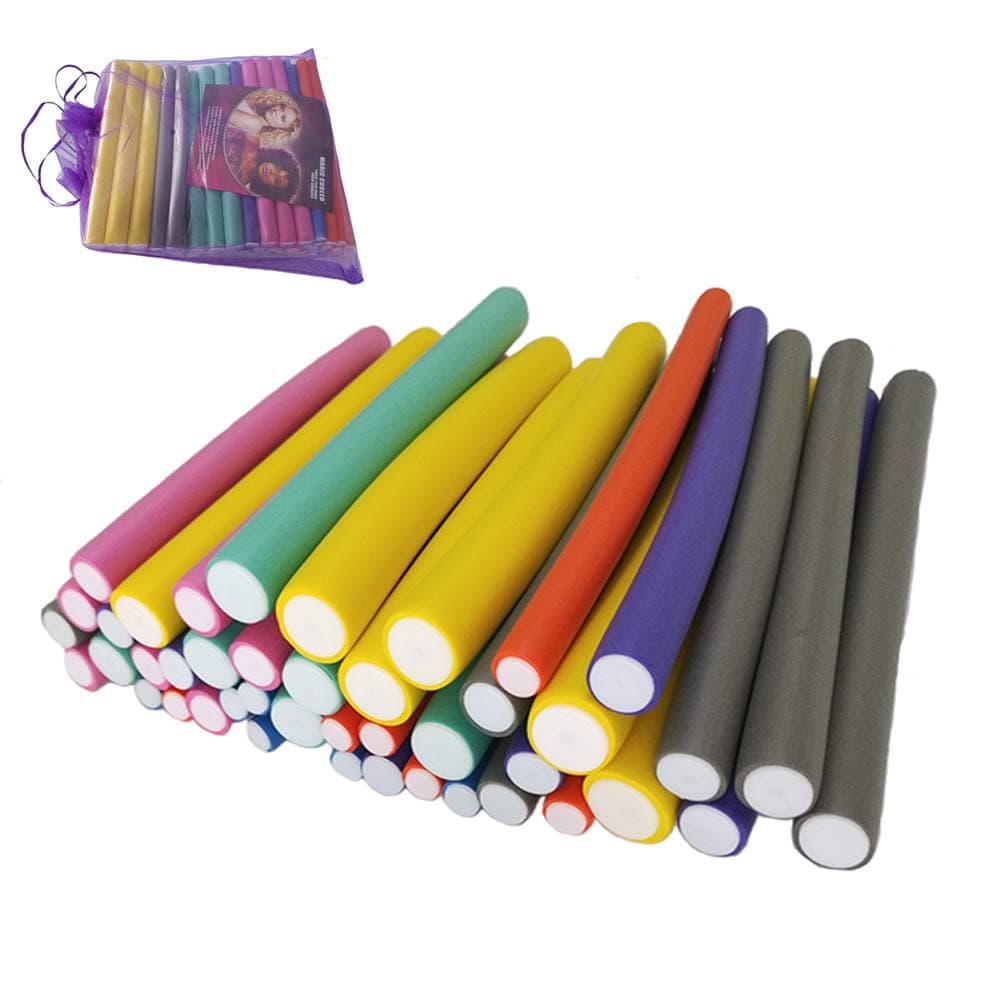 MQB Twist-flex Rods Hair Rollers Bendy Foam Curler Tools Set, 42-pack