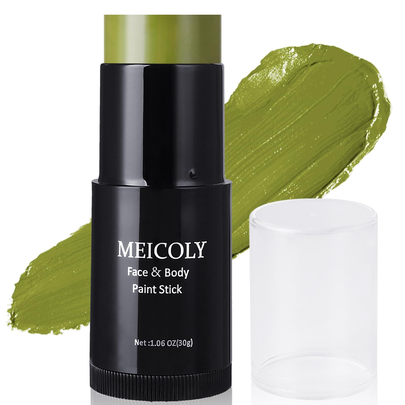 MEICOLY Light Green Face Body Paint Stick(1.06 Oz),St Patricks Day Accessories Face Paint, Elphaba Green Face Paint,Disgust Goblin Witch Face Makeup,Hunting Camo Gamora,Ogre Green