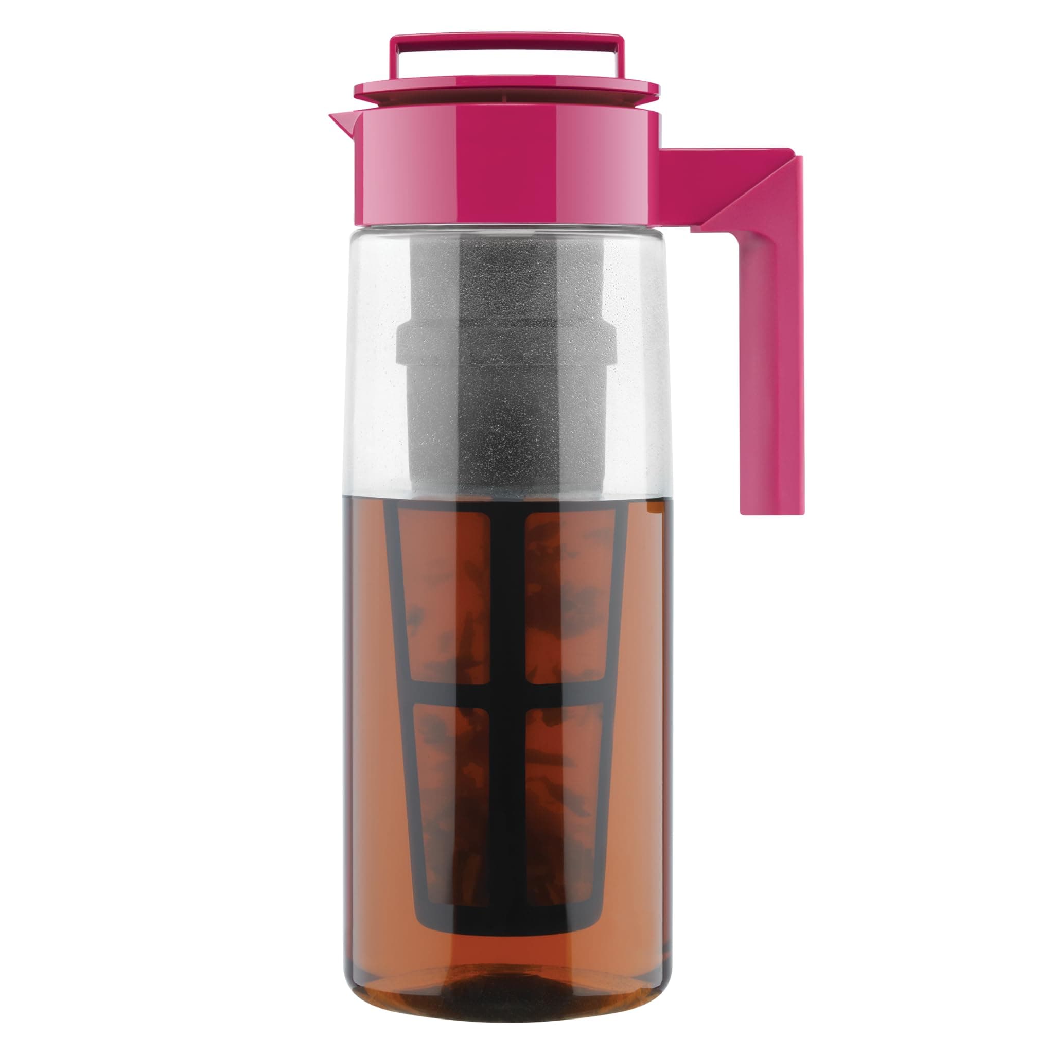 Takeya Iced Tea Maker with Patented Flash Chill Technology Made in USA 2 Quarts Red 11173