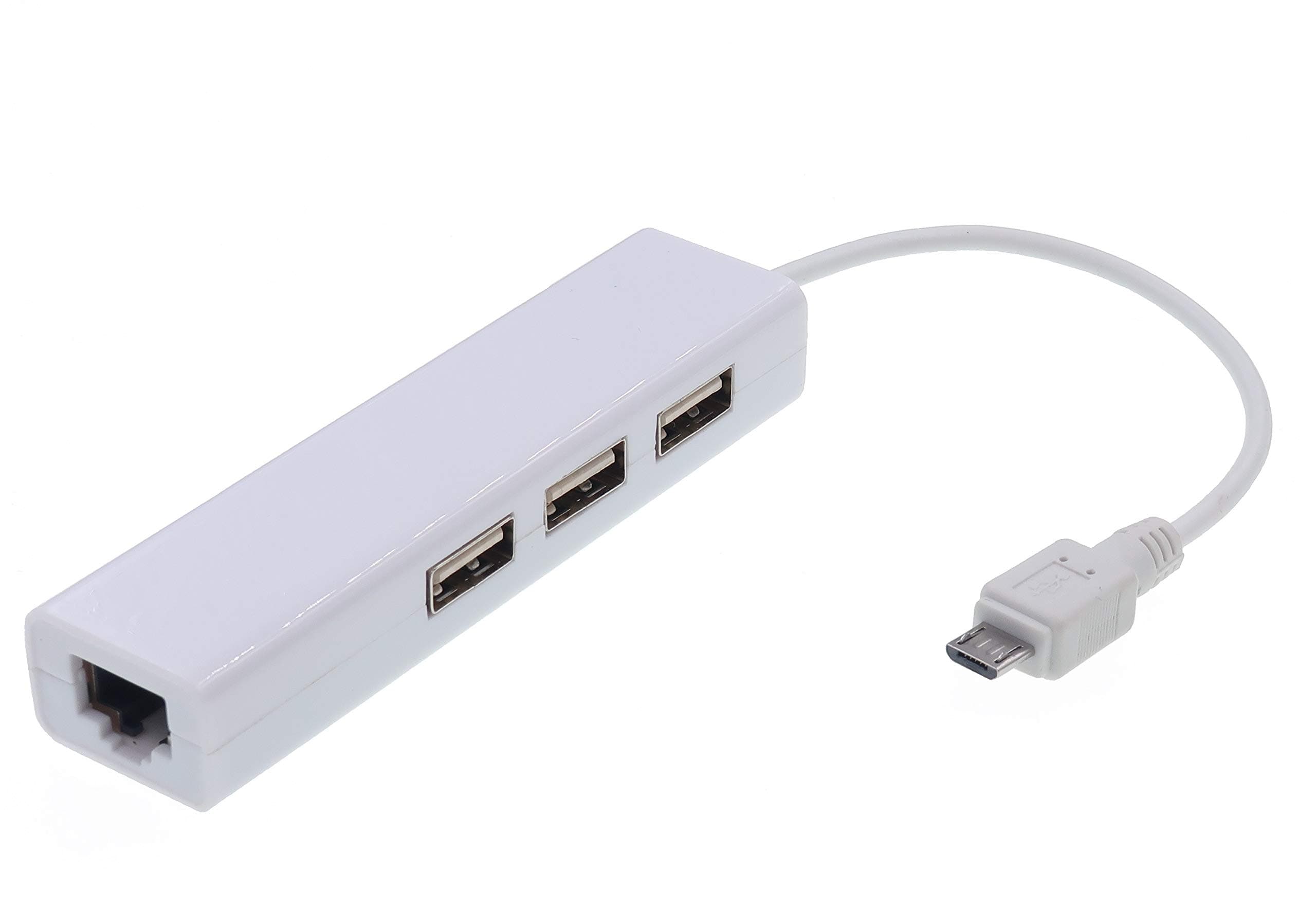 DigitCont 2nd Generation Micro USB LAN Ethernet RJ45 Adapter with 3 USB Ports, Compatible with Fire Stick, Roku Streaming Stick and Chrome Stick, Bundled with 6ft Power Cable