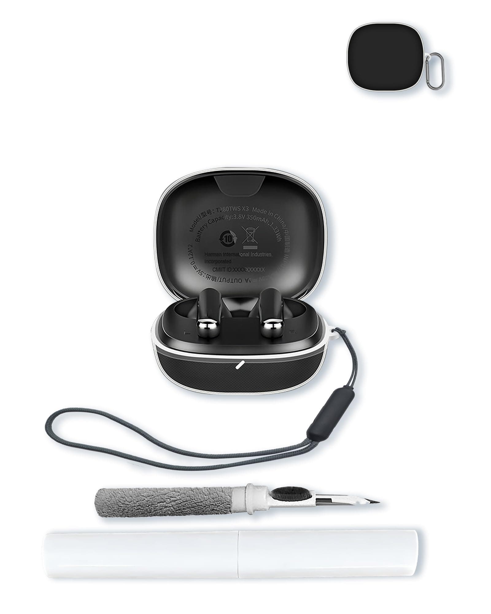 Case for JBL T280 TWS X3 True Wireless Earbuds,Soft Protective,Shockproof,BOVUGAC High Transparency TPU Case Cover for JBL T280 TWS X3 Earbuds with Keychain & Cleaning Kit & Lanyard-Clear