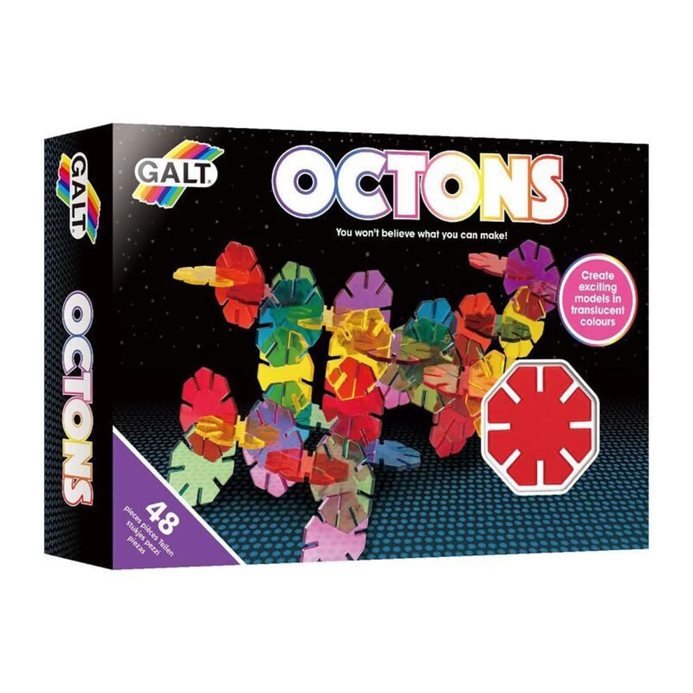 GALT FIRST OCTONS 48 bright fluorescent octagonal shapes in 6 assorted color's
