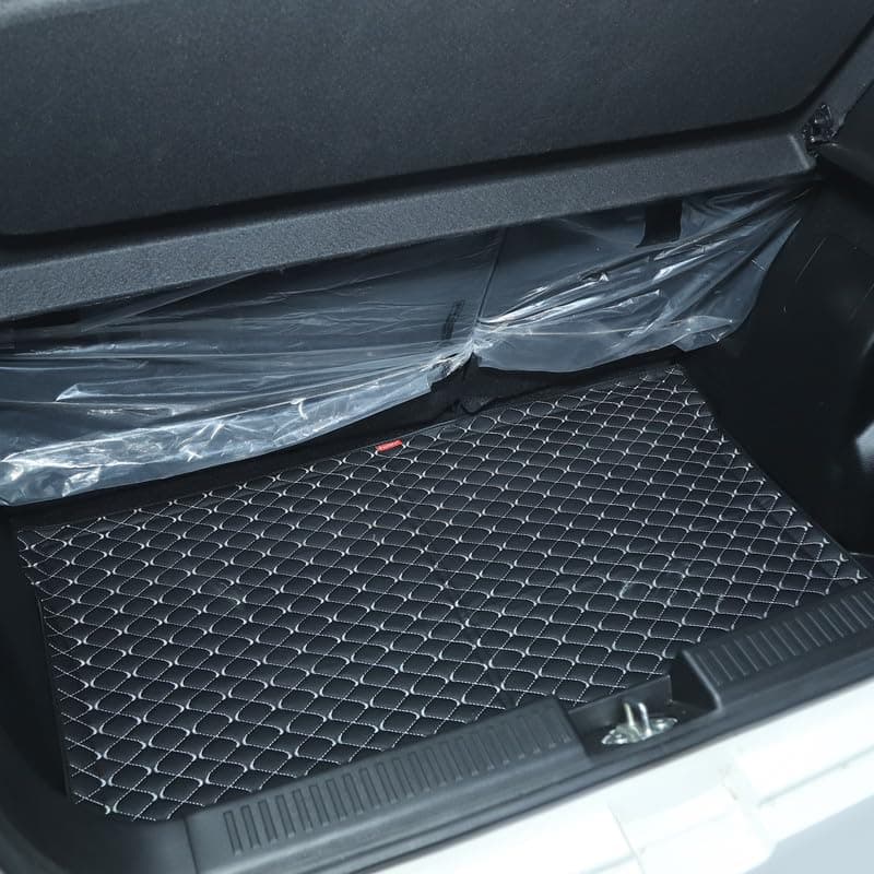 3 Layer Heat/Water Proof PU Leatherite Car Trunk/Boot/Dicky Mat for (Black and SLVER Leather, Volkswagon Polo)