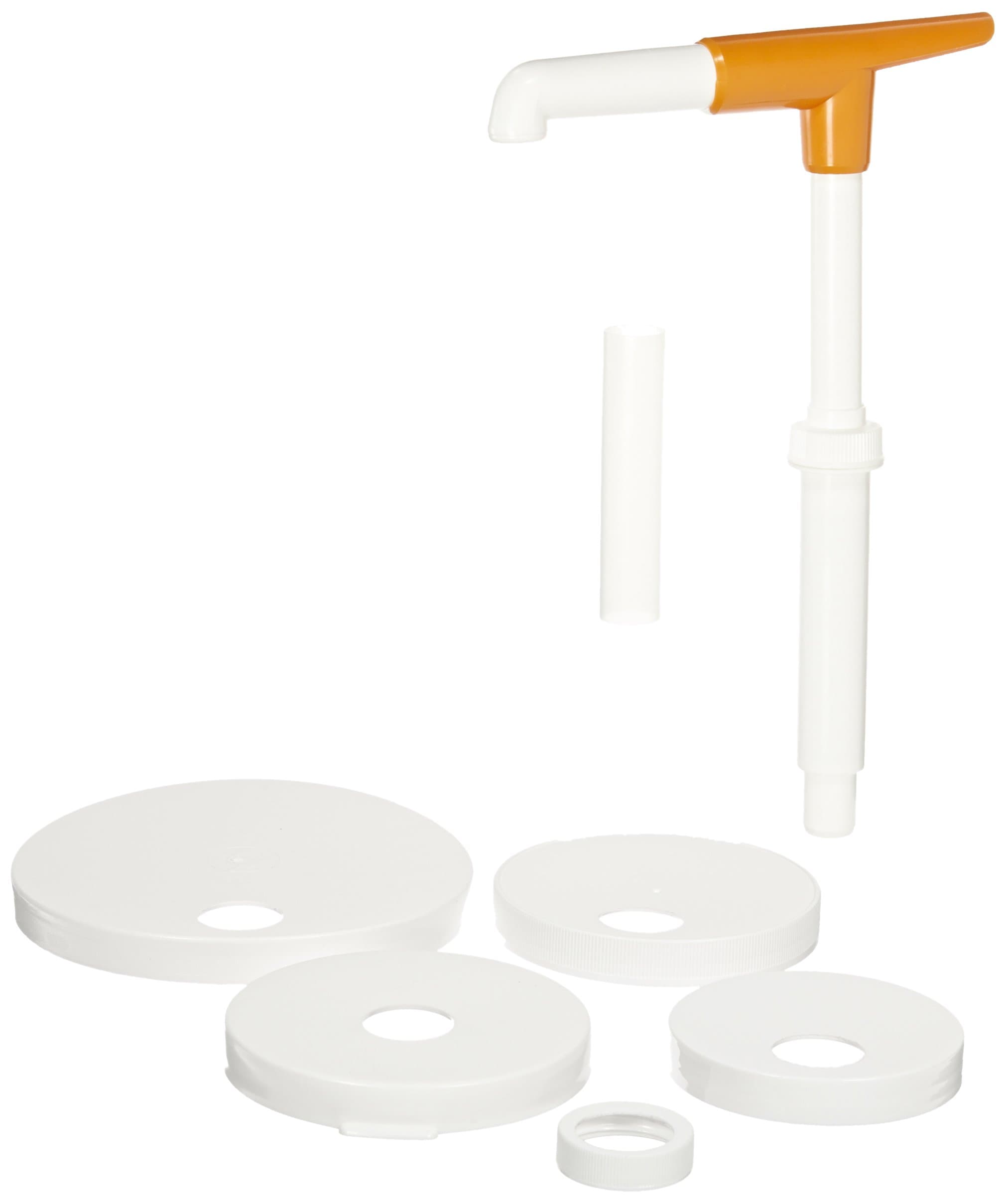 San Jamar Plastic Sauce Mega Pump and Pump Kit, 6 Pieces, White, 12 x 12 x 6 inches; 7.05 Ounces