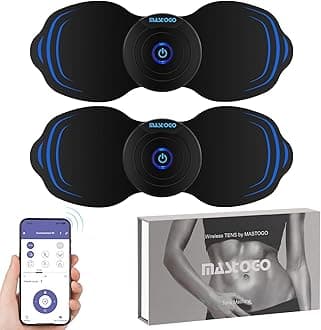 Wireless Tens Unit Muscle Stimulator - Two Sets of Tens Unit Massager for Pain Relief - Up to 12 Mode 20 Intensity Portable with App Controlled Bluetooth TENS EMS Muscle Stimulator Machine
