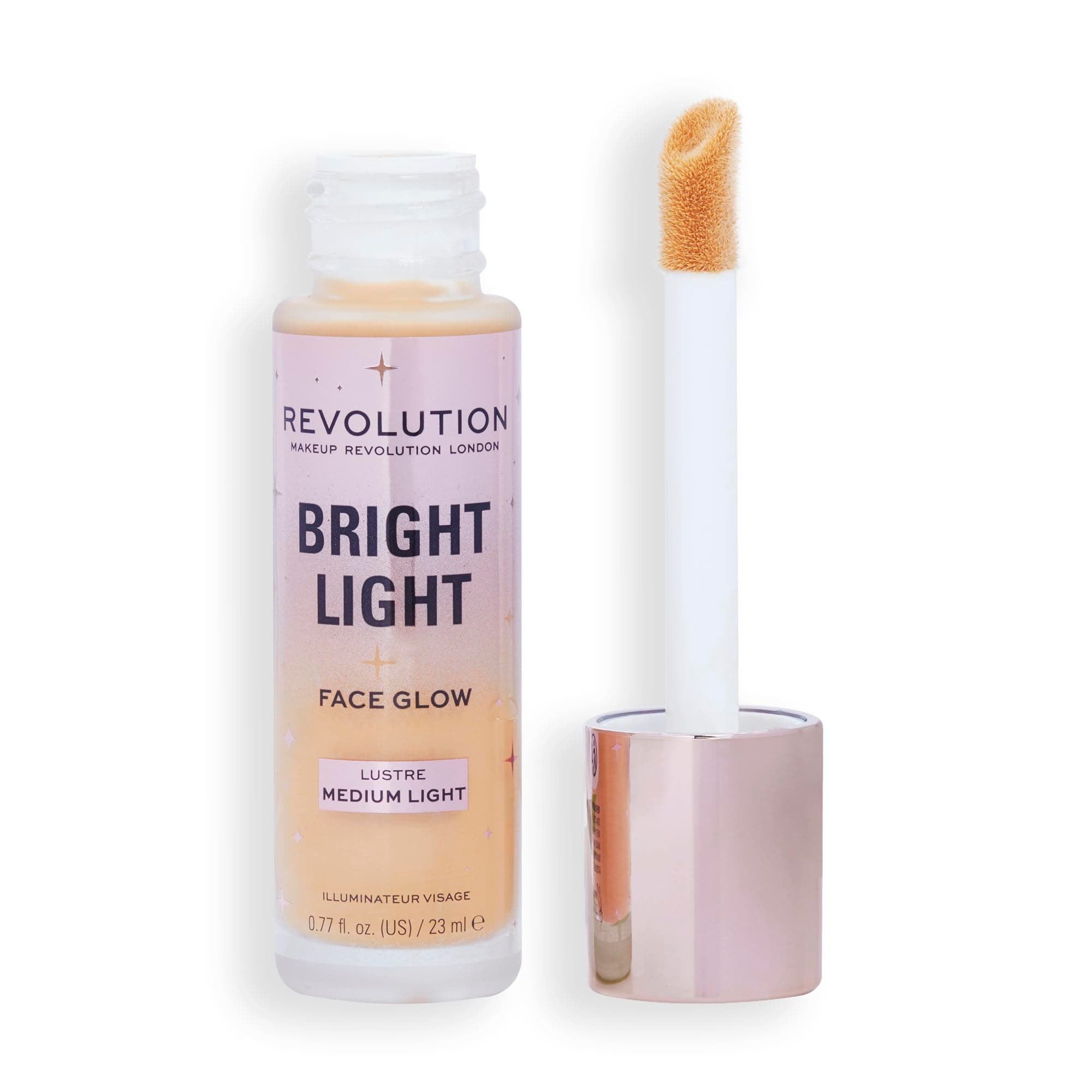 Revolution, Bright Light Face Glow, Lightweight & Brightening Multi-Use Skin Tint, Illuminating and Natural Glow Finish, Lustre Medium Light, 0.77 Fl. Oz