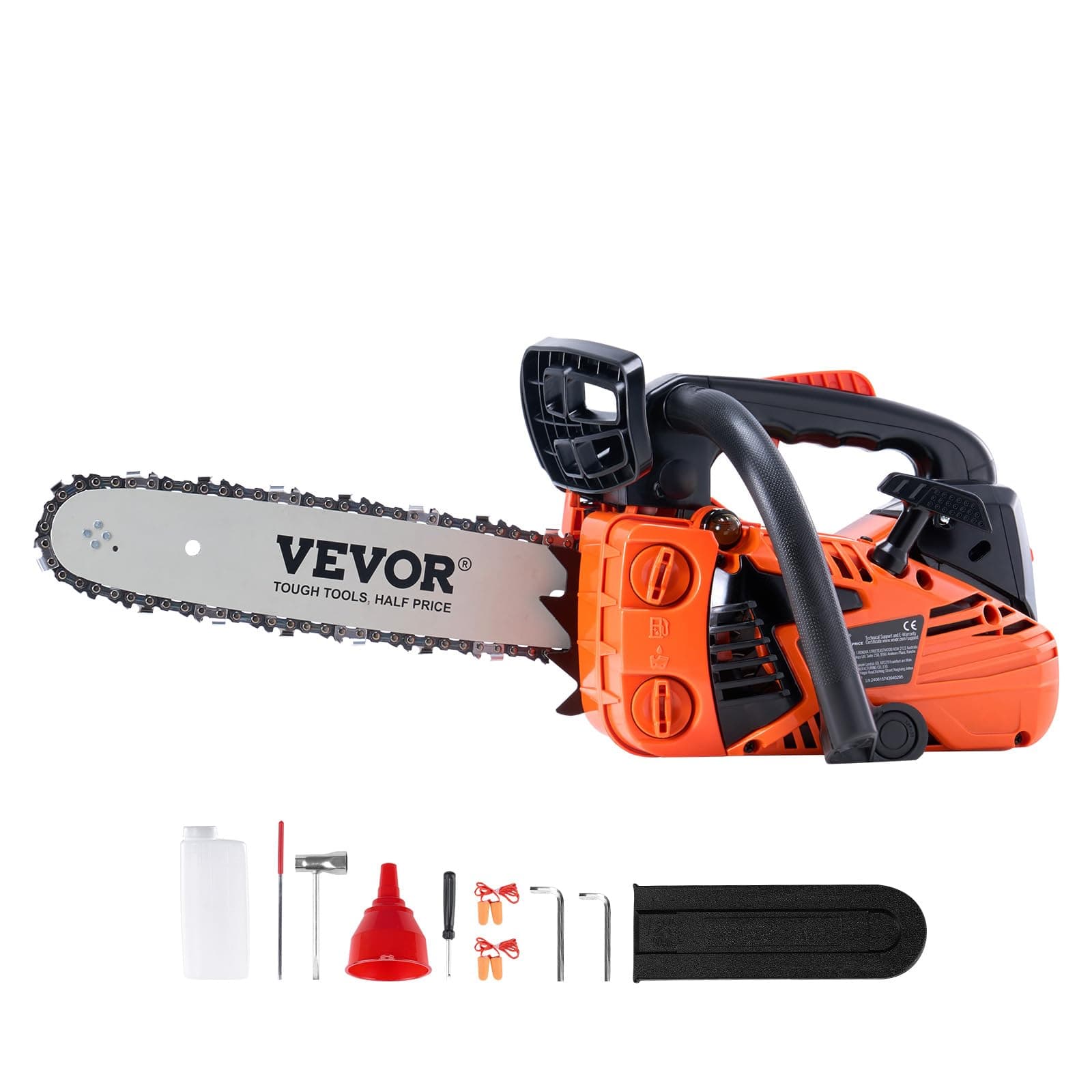 VEVOR 25.4 CC 2-Cycle Top Handle Gas Powered Chainsaw 12 Inch Petrol Handheld Cordless Chain Saw for Tree Wood Cutting