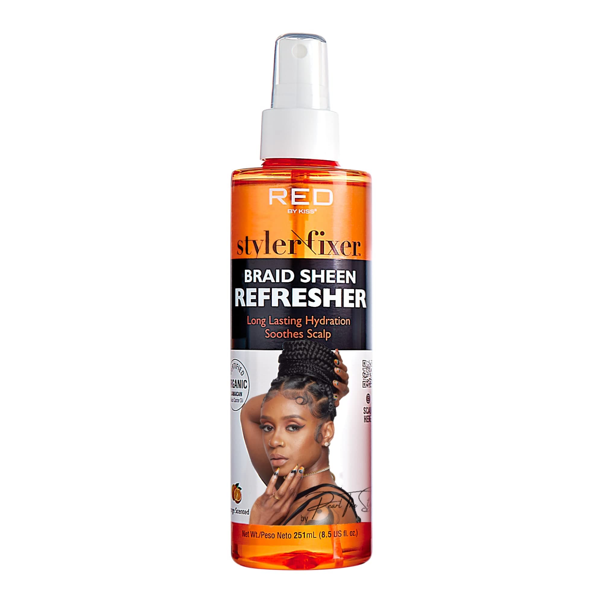 Braid Sheen Refresher Spray, Long Lasting Hydration, Refresh Curls & Braid,Highest Shine, Soothes Scalp, Nourishes Dry Crips Hair, Enriched with Certified Organic Jamaican Black Castor Oil