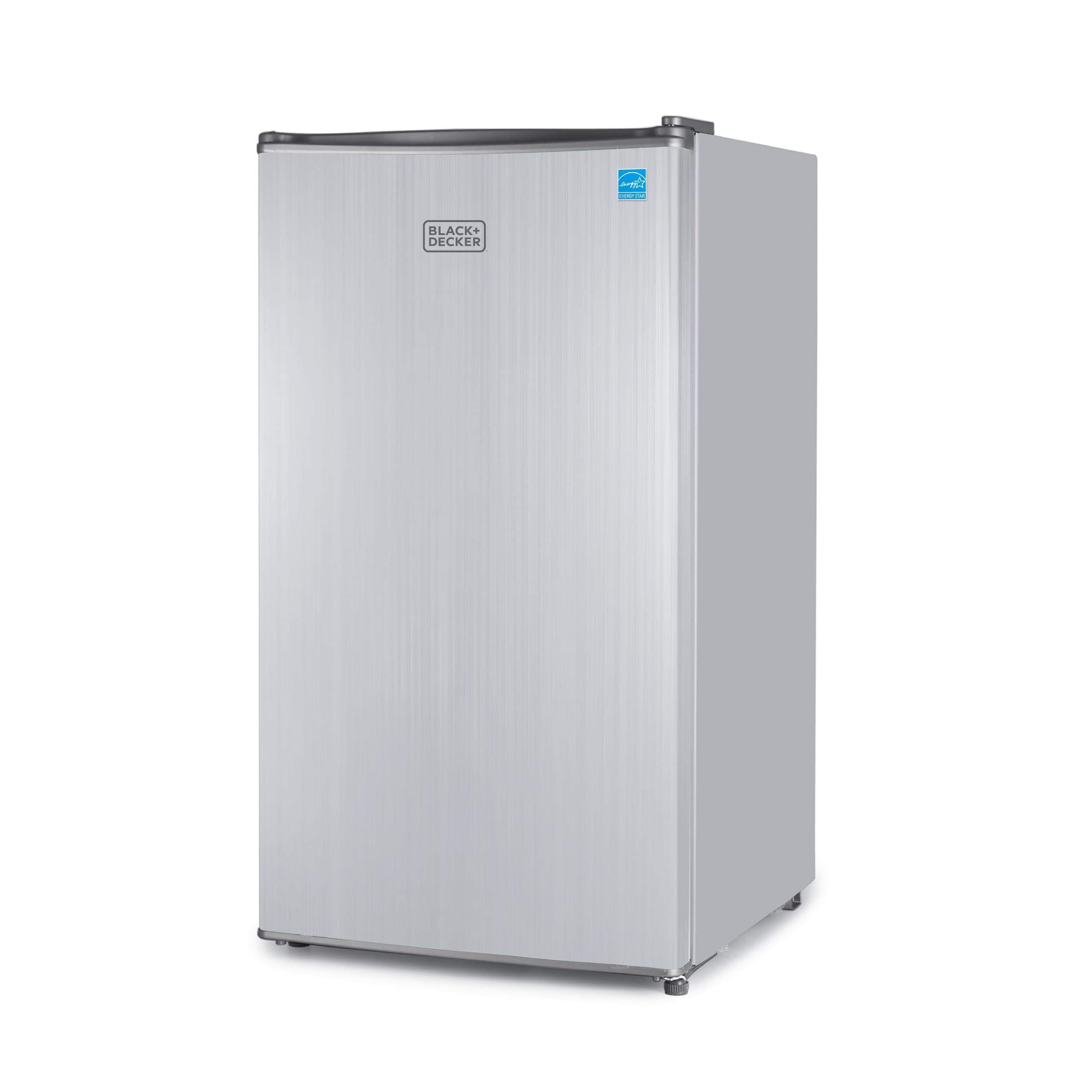3.2 Cu. Ft. Compact Refrigerator, ENERGY STAR Small Refrigerator, Single Door Mini Fridge with Chiller Compartment, Personal Fridge for Home or Dorm Room, BCRK32V, Stainless Look