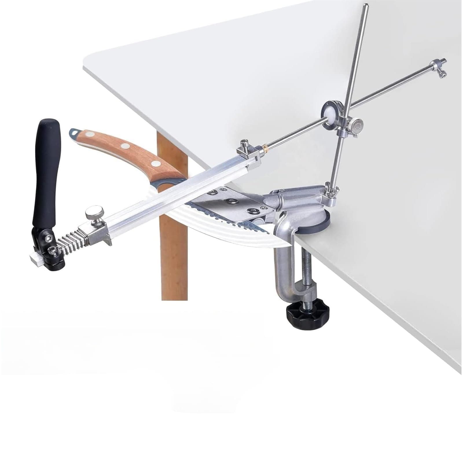 Knife Sharpener Kit System,360° Rotation Flip Design, Fixed-Angle Stainless Steel Professional Chef Kitchen Knife Sharpening Blades Fine Grinding Polishing Tool