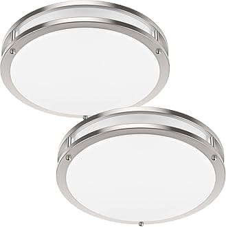 36W 3600lm Super Bright LED Light Fixtures, 2PACK Modern Flush Mount Ceiling Lights Daylight White 5000K, 13 Inch Dimmable Lamps for Kitchen Bathroom Hallway Bedroom, Brushed Nickle