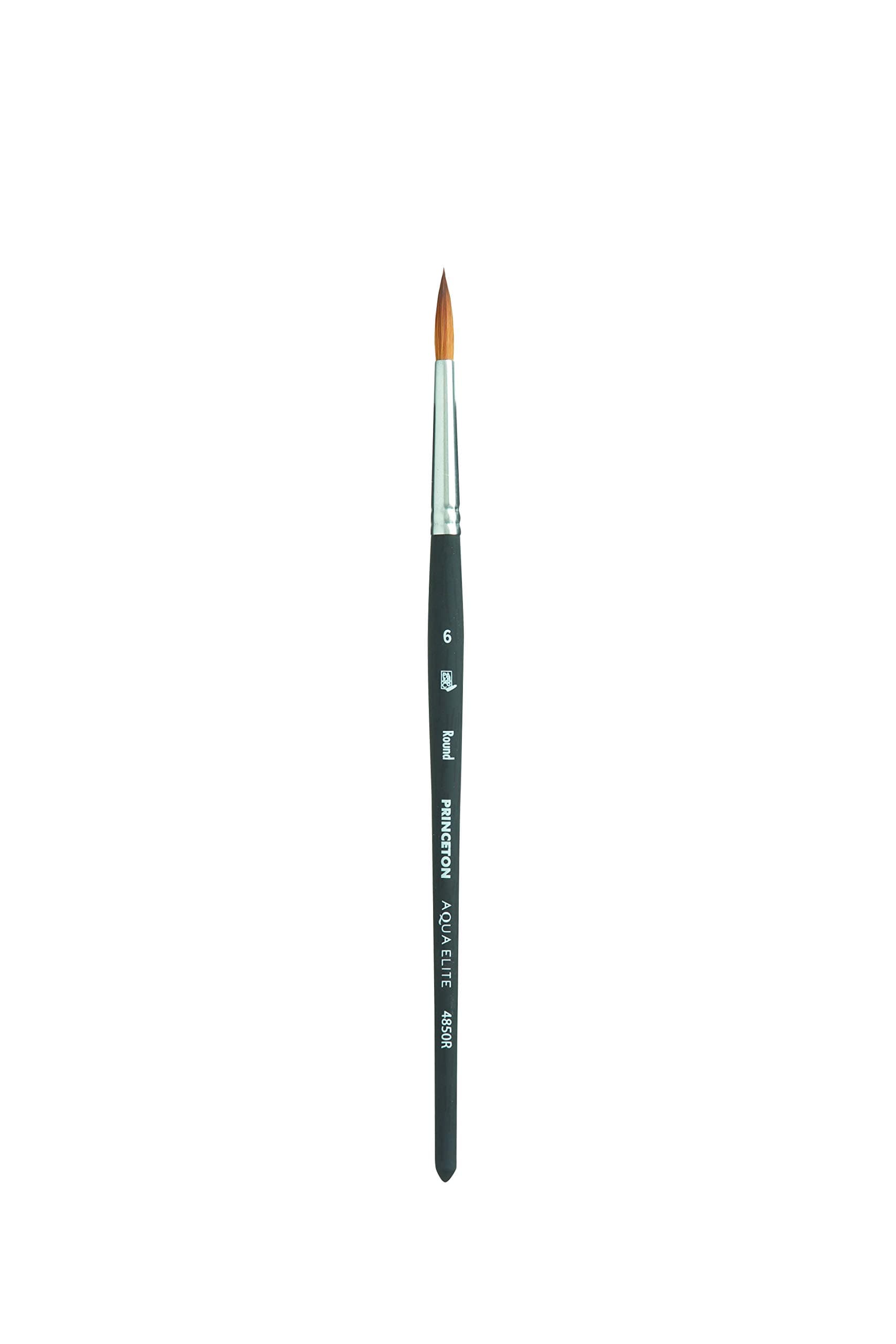 Princeton Aqua Elite Short Handle Round Paint Brush | Precise Brush for Fine Detail | Maximum Colour Holding Capacity | Even & Consistent Flow | Size - No 6