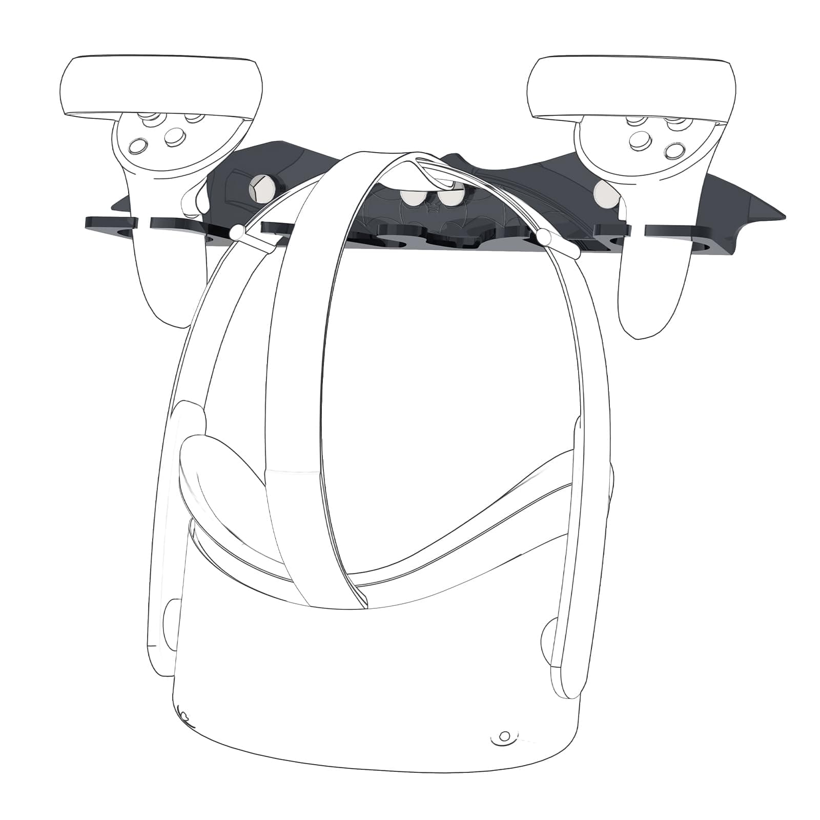 VR Wall Mount Stand Compatible with Meta Quest 3, Pro, 2, Valve Index, HTC Vive, PlayStation VR Game Accessories Storage Stand Holder Hook VR Headset (Black)