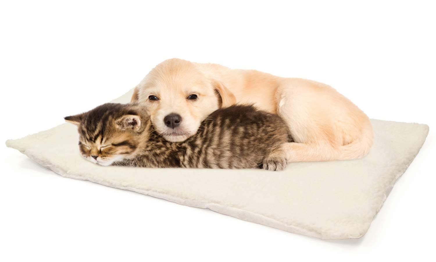 Ossian Magic Thermal Self Heating Pet Bed – Soft and Comfortable Faux Lambs Wool Cushion Mat Pad for Cat Dog Kitten Puppy with Body Heat Reflecting Core and Zipped Machine Washable Cover (Small)