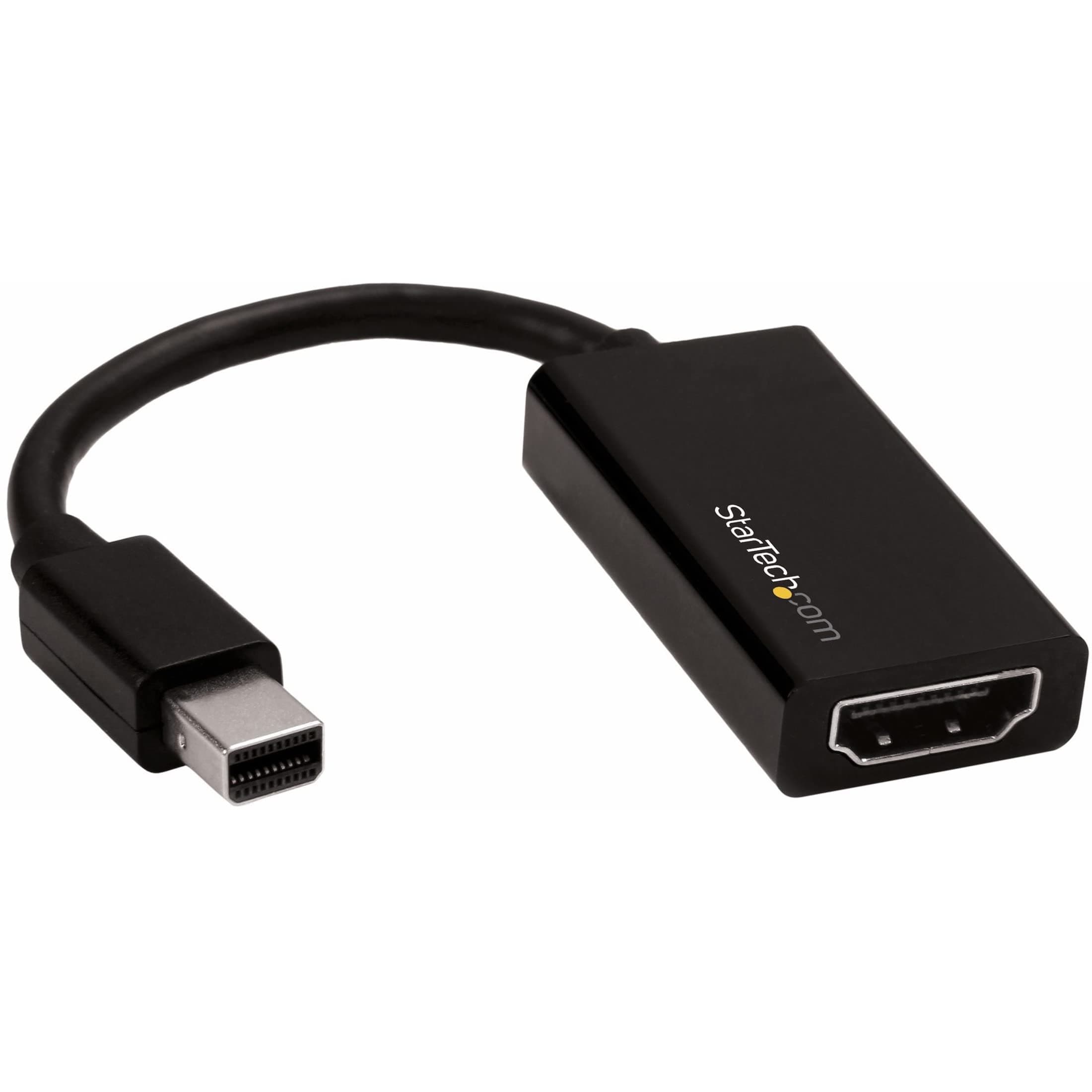 StarTech.com Mini DisplayPort to HDMI Adapter, 4K60, 1080p240, Thunderbolt to HDMI Adapter, Cable Converter for mDP, Thunderbolt 1 and 2 MacBooks, MacBook Air, Mac Mini, Microsoft Surface Pro 1 to 6
