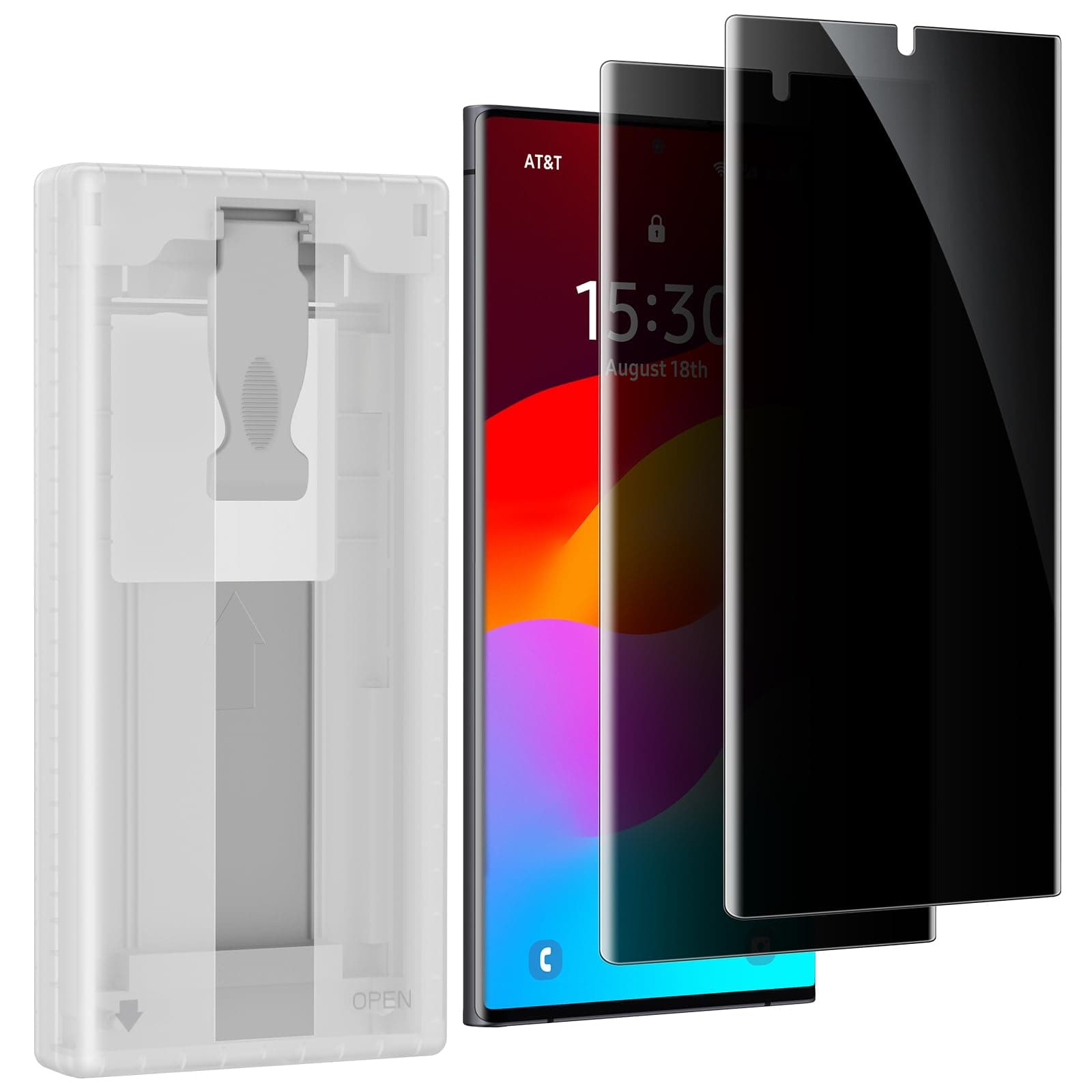 for Samsung Galaxy S23 Ultra Privacy Screen Protector,2 Pack PET Film [Not Glass],25° Anti-Spy S22 Ultra Screen Protector,Auto Dust-Elimination Installation, Bubble Free,Case Friendly