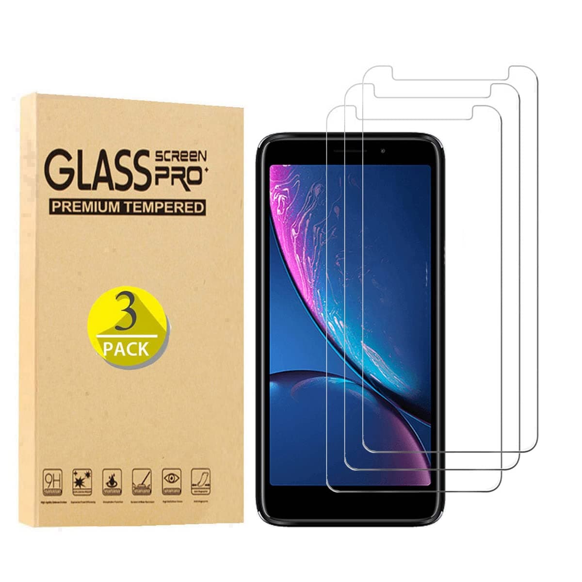 [3 Pack] for Hot Pepper Serrano 3 Tempered Glass Screen Protector, Case Friendly 9H Hardness HD Clear [Anti-Scratch] [Bubble Free] [Anti-Fingerprint] Film for Hot Pepper Serrano 3