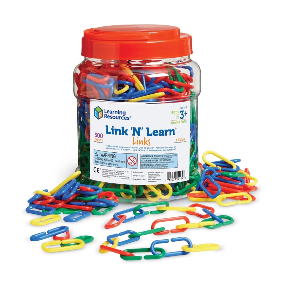 Learning Resources Link 'N' Learn Links - 500 Pieces, Ages 3+, Preschool Supplies, Toddler Toys, Math Manipulatives