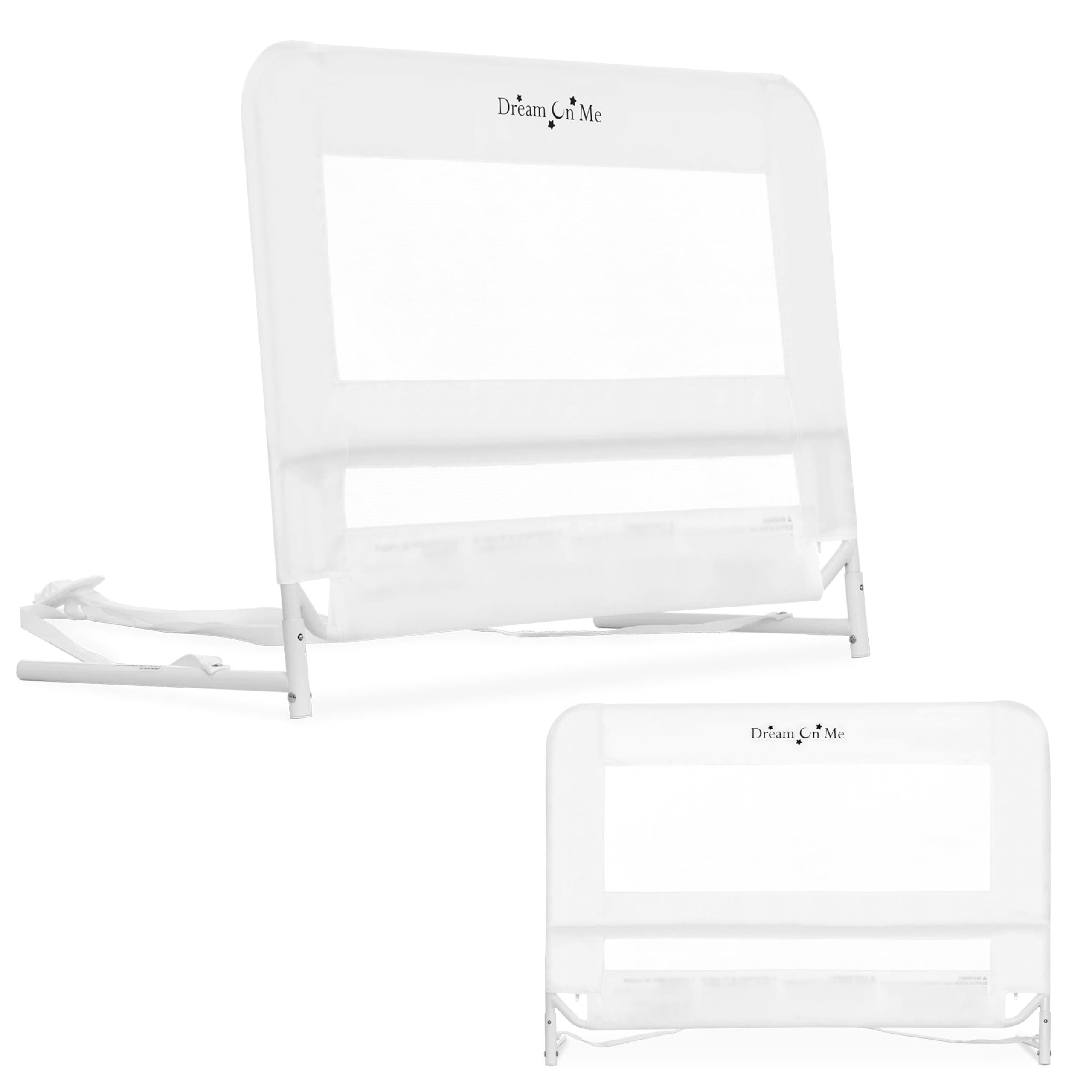 Lightweight Mesh Security Adjustable Bed Rail for Toddler, Breathable Mesh Fabric, Suitable for All Types Of Beds, Reinforced Anchor System Bed Guard Rail, White