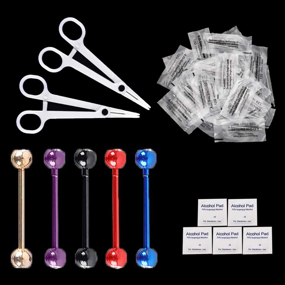 Body Piercing Kit, Tazay 32Pcs Piercing Tool (Belly Button, Ear, Eyebrow, Nipple, Lip, Nose) for Body Piercing Supplies