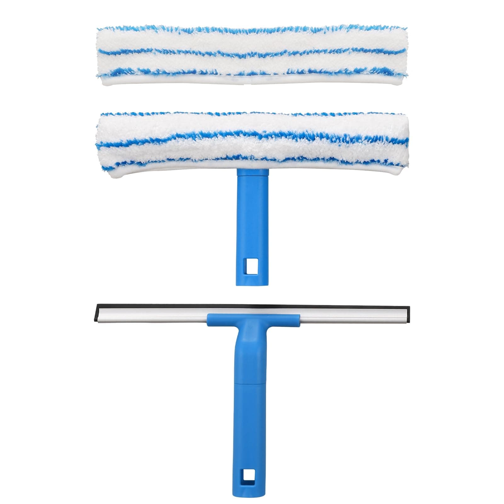 Mitclear Window Cleaning Combo(12IN), Silicone Window Squeegee + Microfiber Glass Wiper, Professional Window Cleaner for Bathroom, Shower, Car, Glass