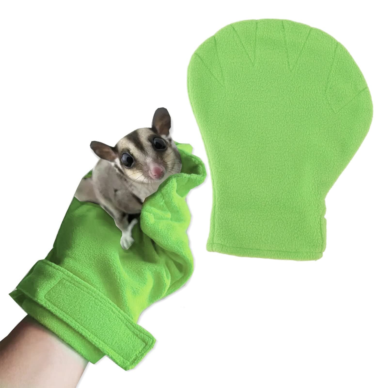 Qcwwy Zerodis Sugar Glider Bonding Mitt, Bite Proof Small Animals Bonding Calming Glove Calming Sleeping Glove for Small Animal Sugar Gliders Hedgehogs Rats Hamsters (Green)