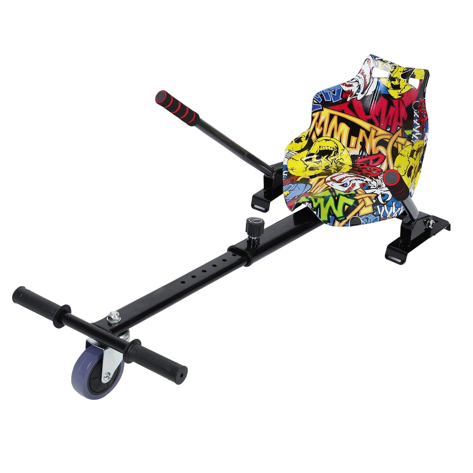 Hoverboard Attachment, Go Kart Accessory for 6.5" to 10" Hoverboard, Adjustable Frame Length,Off-Road Rubber Wheel,Easy Install Hoverboard Seat Attachment