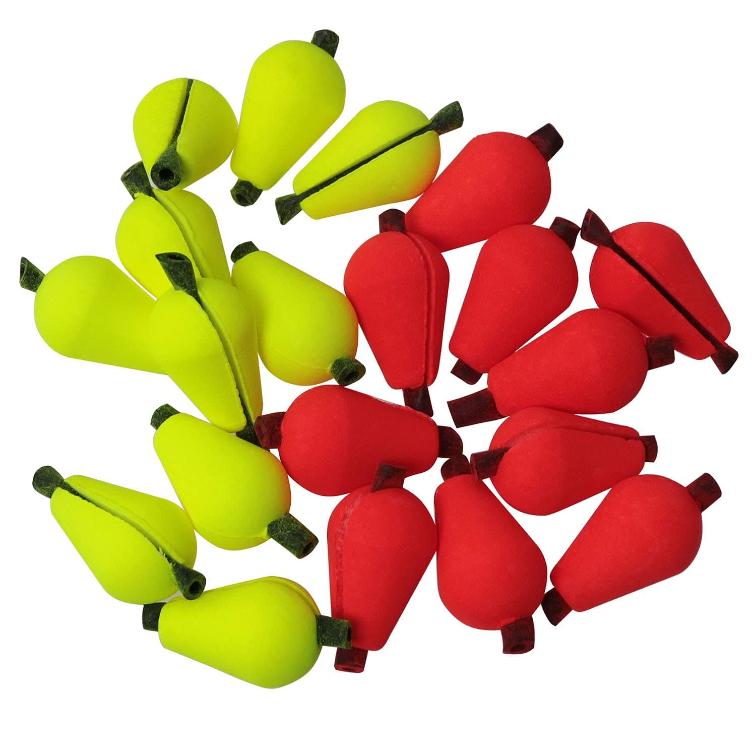 20pcs Float Foam Tear Drop Strike Indicator Fly Fishing Strike Fly Fishing Bobber (Fluorescent Yellow x 10 + Orange Red x 10)