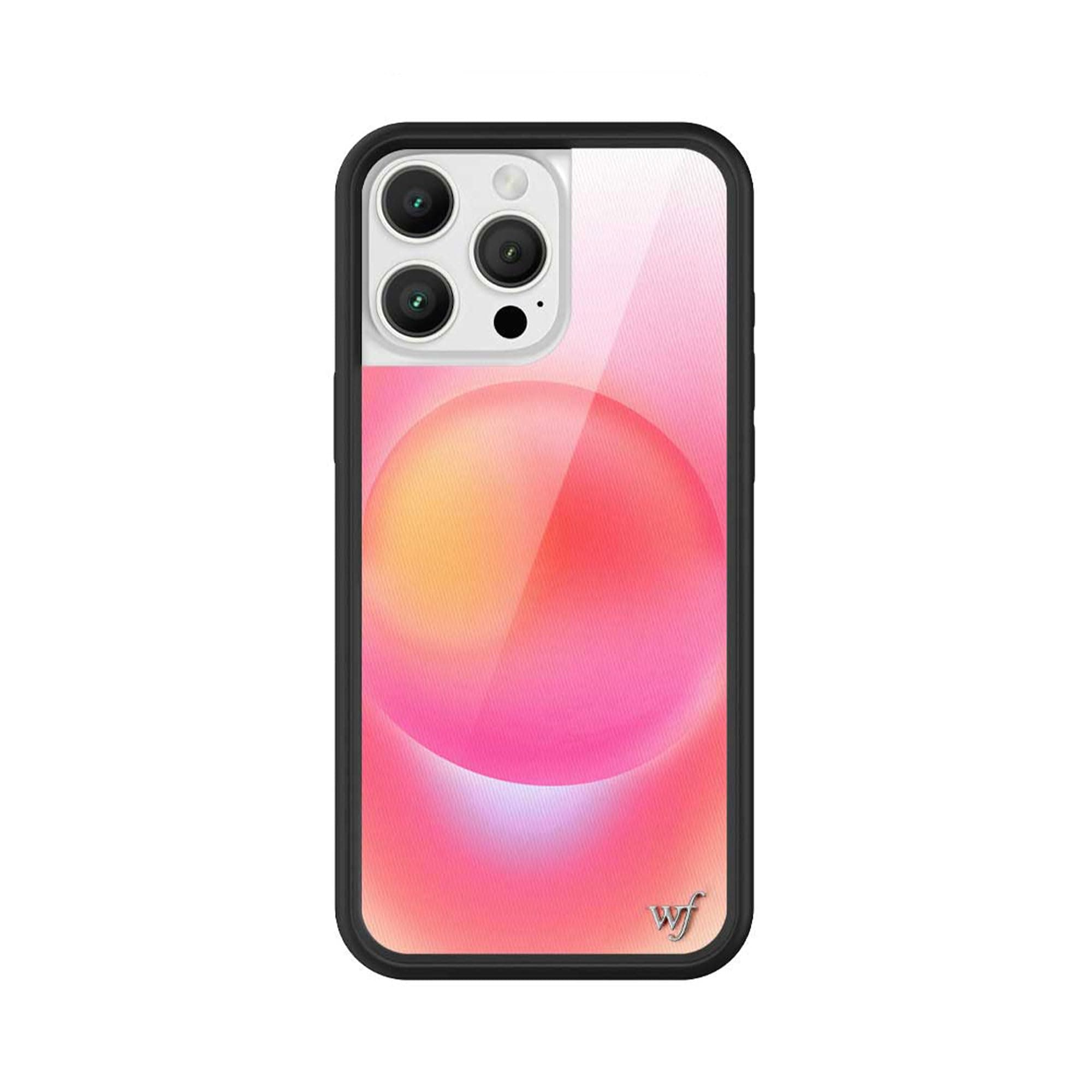 Cases - Hot Pink Aura, Compatible with Apple iPhone 16 Pro Max | Orange Yellow Aesthetic Bright Cute Trendy Summer - Protective Black Bumper, 4ft Drop Certified, Women Owned Small Business