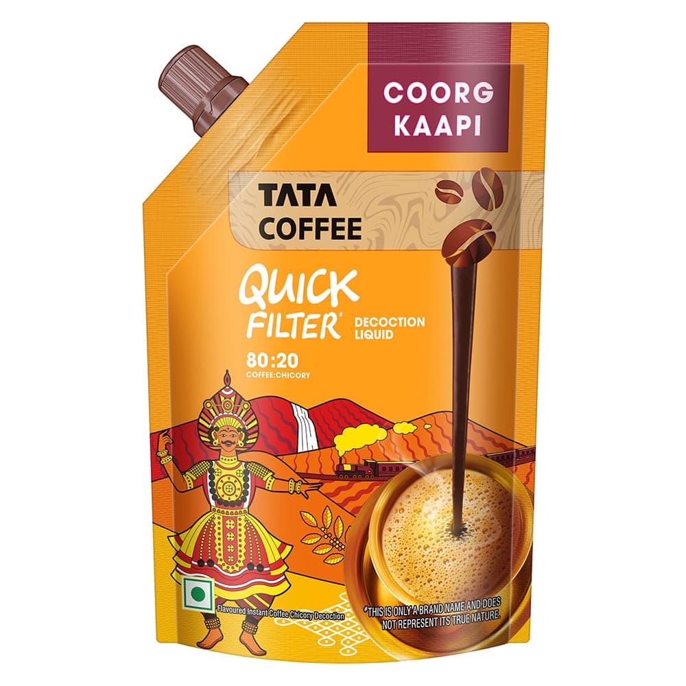 TATA COFFEE GRAND Quick Filter Decoction Liquid, Coorg Kaapi, 200ml Box, Flavoured Instant Chicory Decoction (80% and 20% Chicory), Liquid Filter , Easy to Make