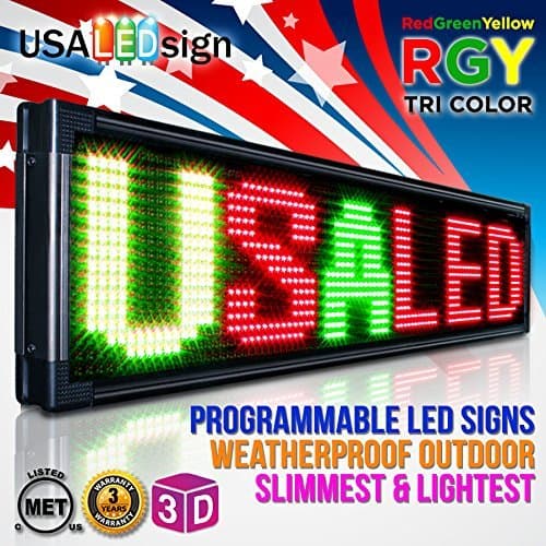 LED Signs 31" X 22" Tri-color Bright Digital Programmable Scrolling Message Display / Business Tools