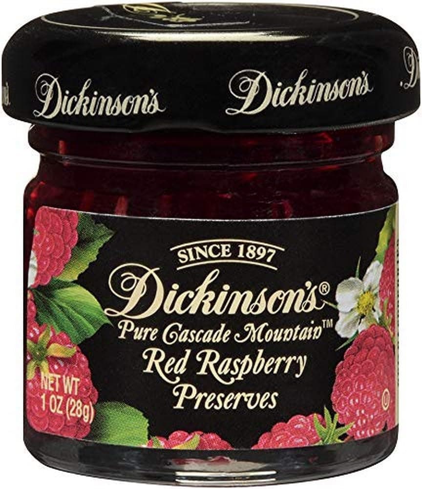 Dickinson's Pure Cascade Mountain Red Raspberry Preserves, 1 Ounce (Pack of 72)