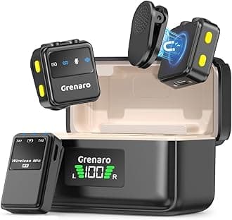 GRENARO P10 Wireless Mic for Youtubers with 3-Level Noise Reduction, Mic Wireless with 40H Charging Case, Mike for YouTube Channel