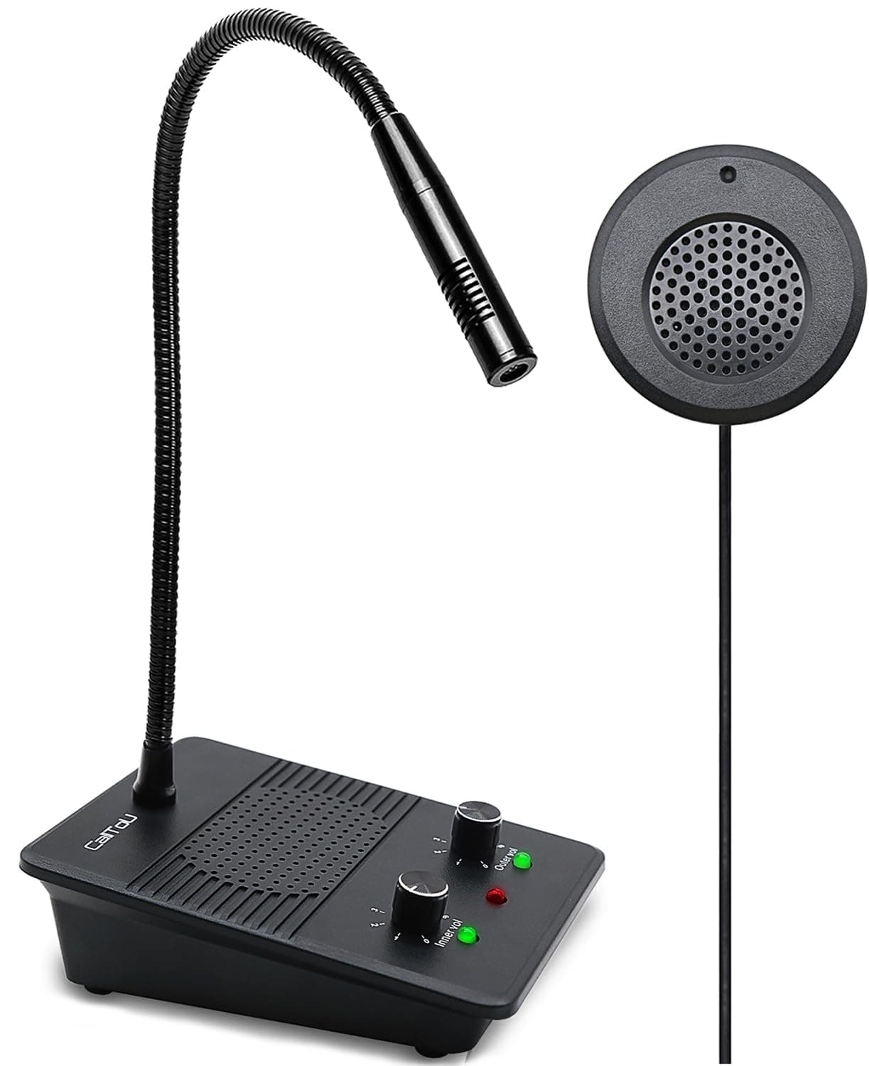 Window Speaker Intercom System,Dual Way Anti-Interference Intercommunication Microphone Talk Through Glass Window,for Business,Bank,Office,Hospital,Counter,Store,Station,School and More