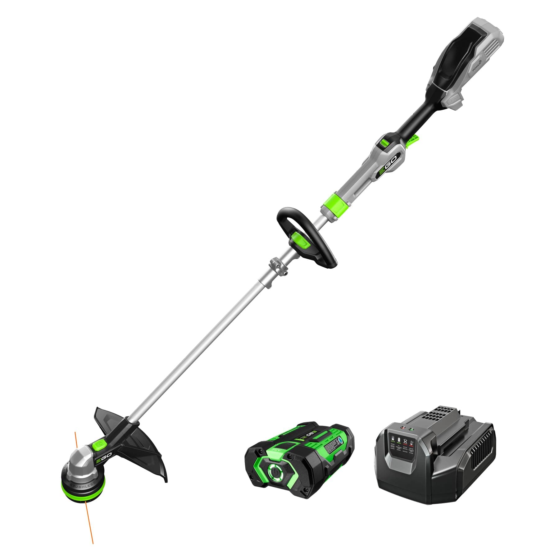 Power+ String Trimmer, Battery Powered, 15" Trimmer for Weeds and Grass with POWERLOAD, Telescopic Aluminum Shaft, Includes 56V 2.5Ah Battery and Charger - ST1511T