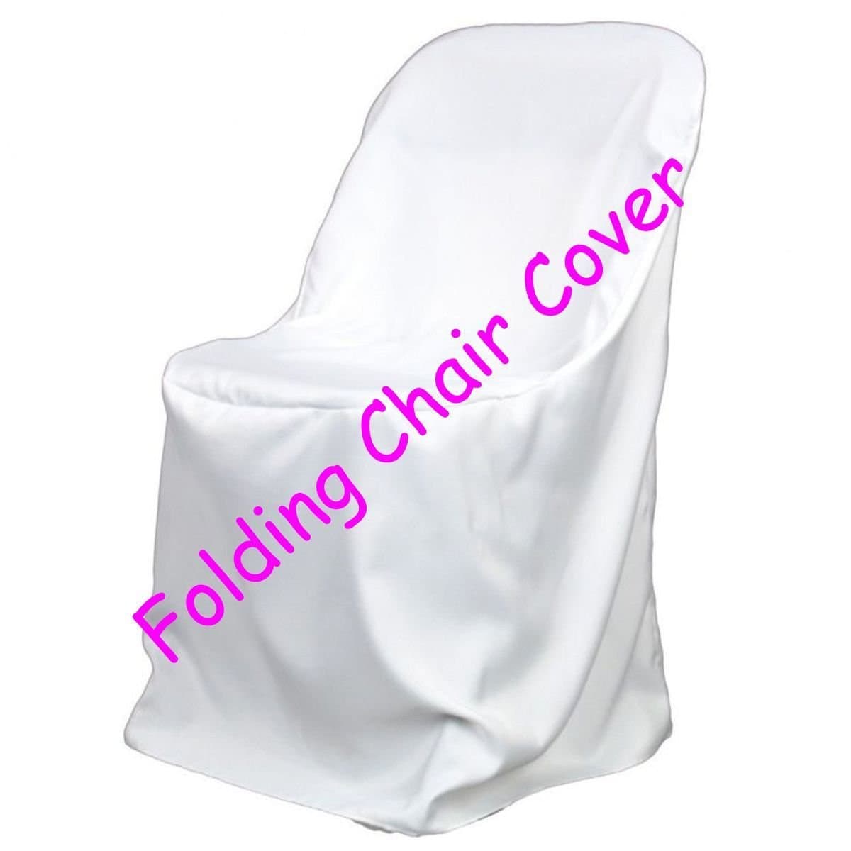 25 Brand New White Polyester Folding Chair Covers